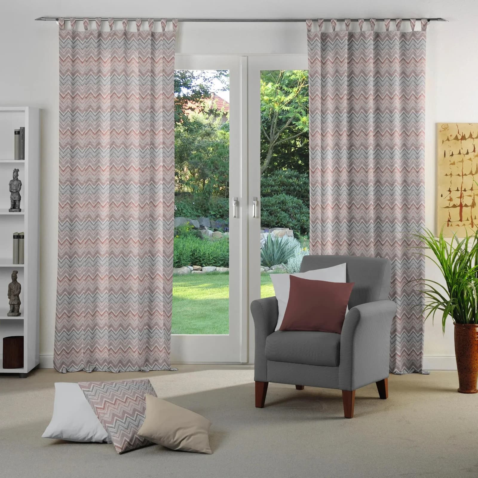 Vorhang WIRTH Benewitz Orange Jacquard Baumwolle Polyester