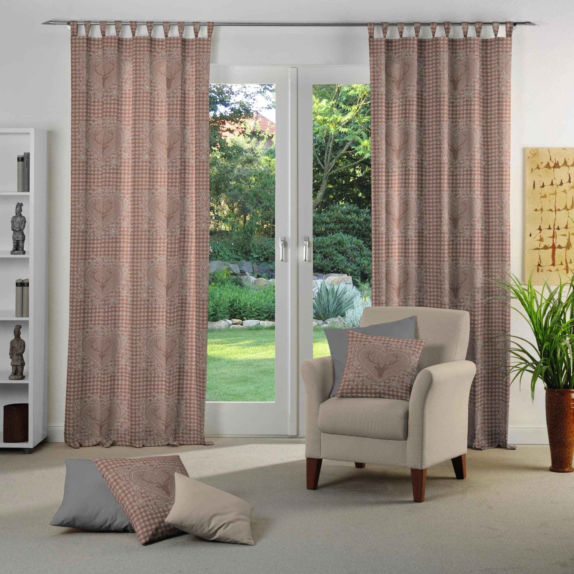 Vorhang WIRTH "Stuben" Apricot Jacquard Baumwolle Polyester