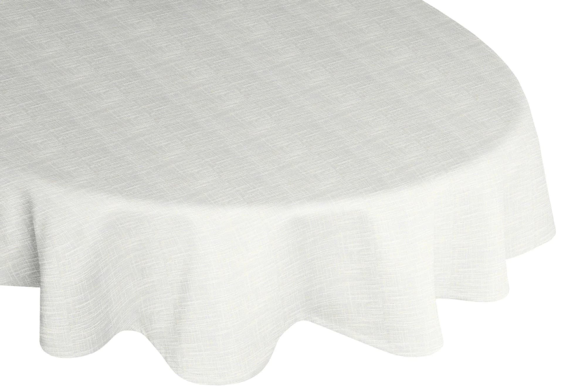Tischdecke WIRTH 'WIESSEE' oval weiß 160x220cm Baumwolle Leinen Modal