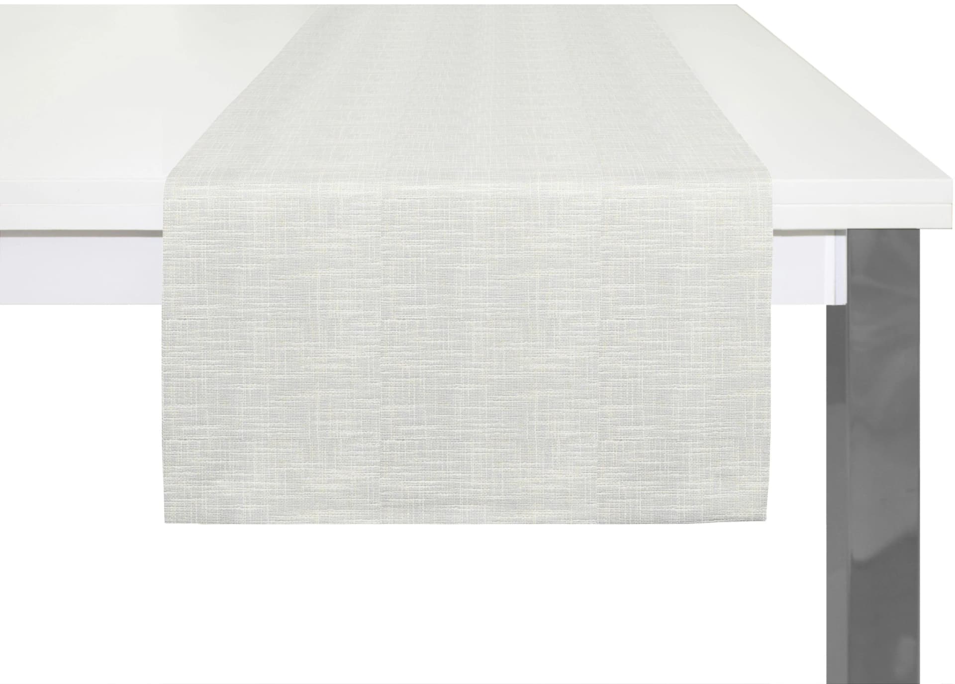 WIRTH Tischläufer WIESSEE Weiß 50x140 cm Baumwolle Leinen Modal