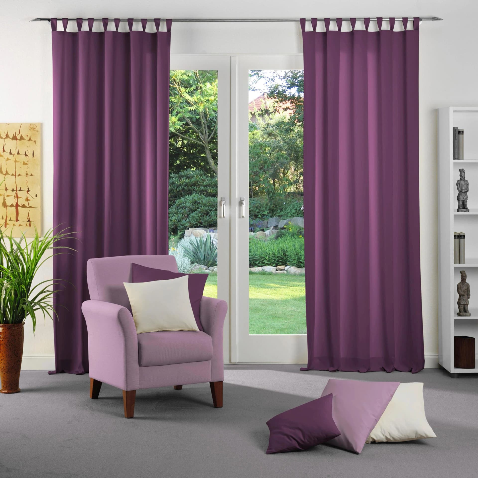 Vorhang WIRTH Newbury Lila Jacquard Baumwolle Polyester