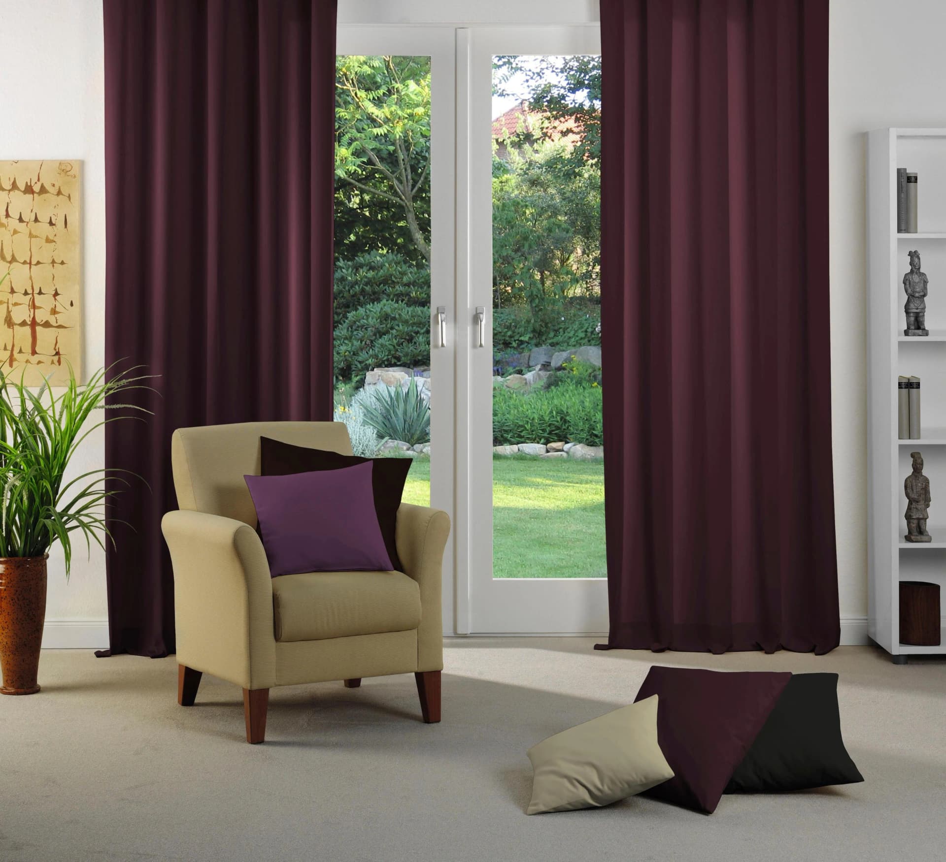 Vorhang WIRTH Newbury Jacquard Aubergine 130x175 cm