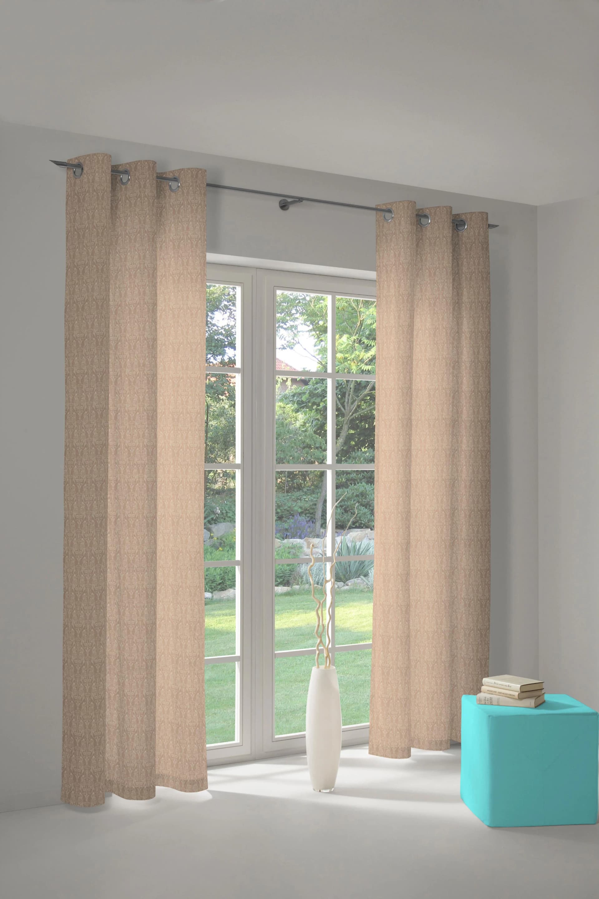 Vorhang ADAM Little Parrot Jacquard Bio-Baumwolle Hellbraun