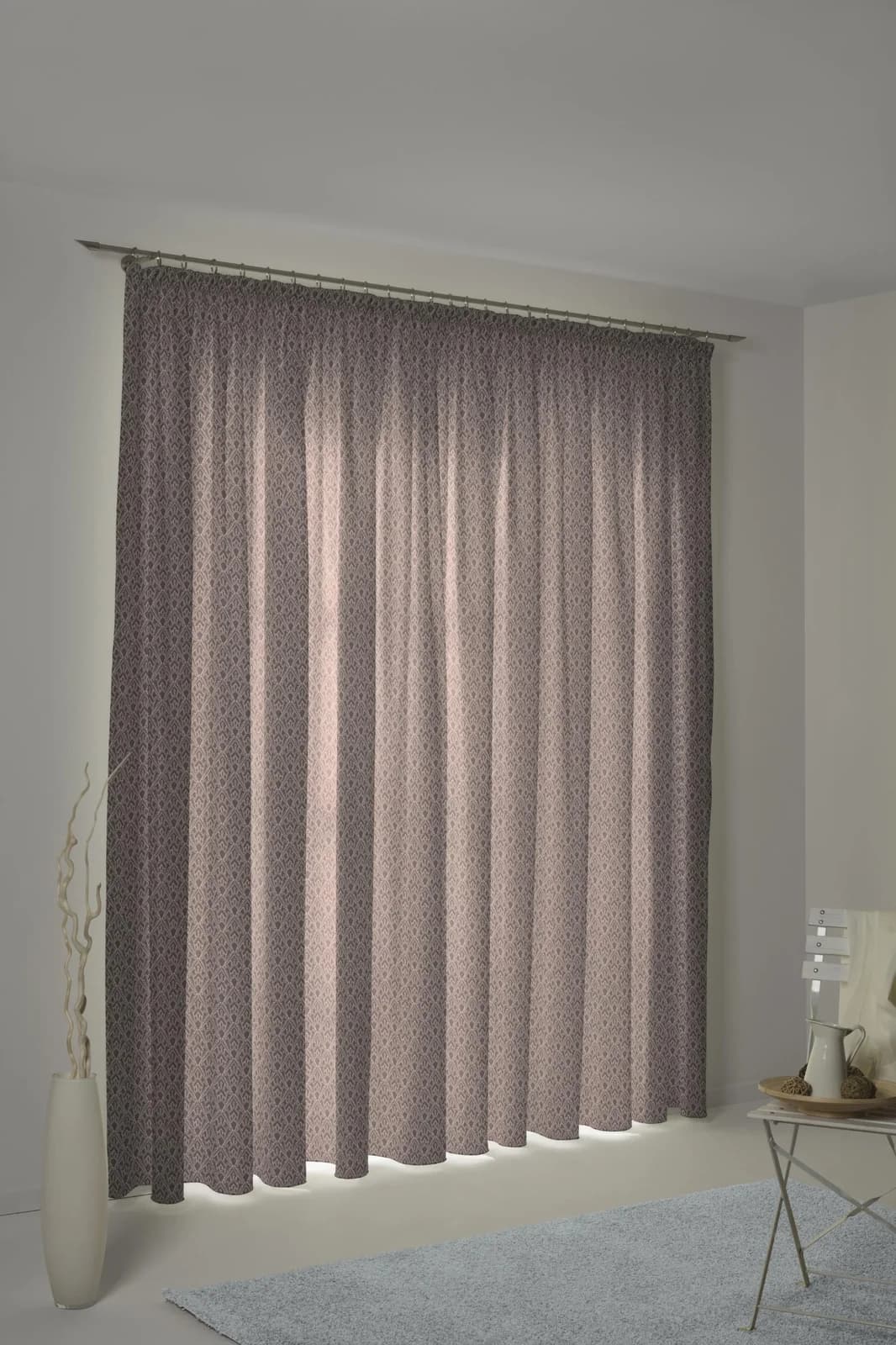 Vorhang ADAM Urban Cactus Jacquard Bio-Baumwolle Dunkelbraun