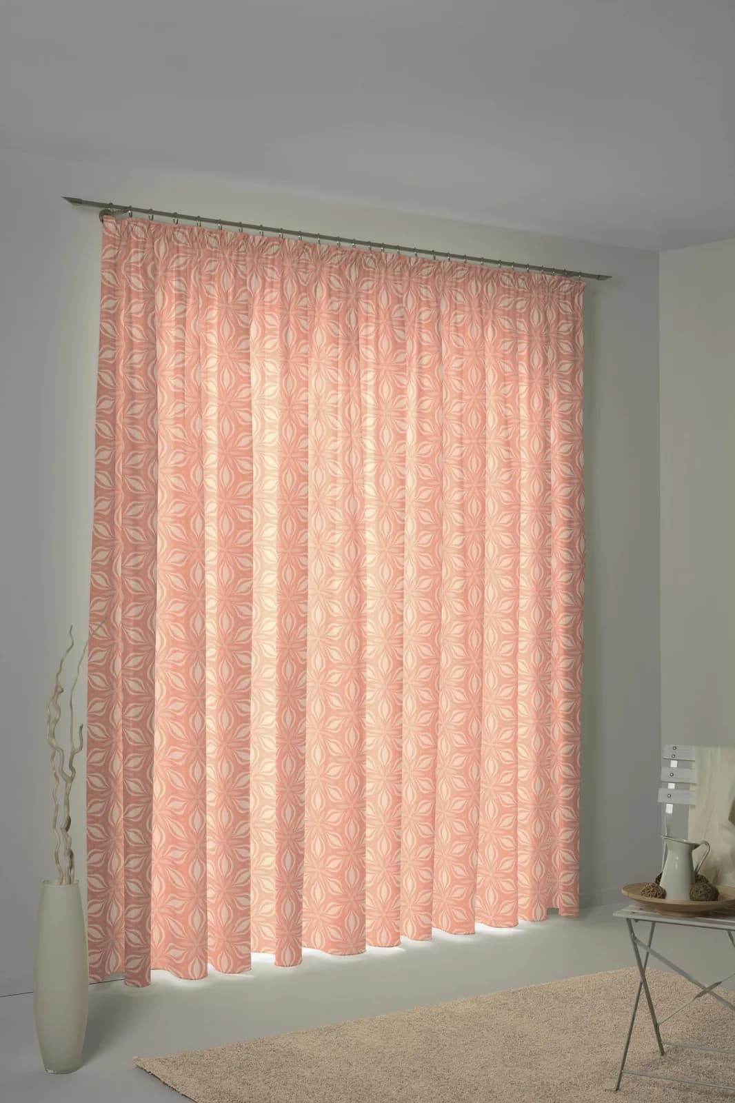 ADAM Vorhang Retro Floret Orange 145x145cm Bio-Baumwolle