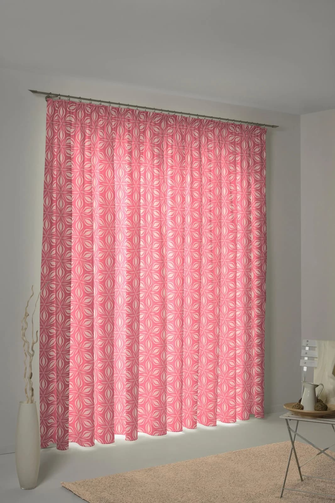 ADAM Vorhang Retro Floret Rosa 145x145cm Bio-Baumwolle Jacquard