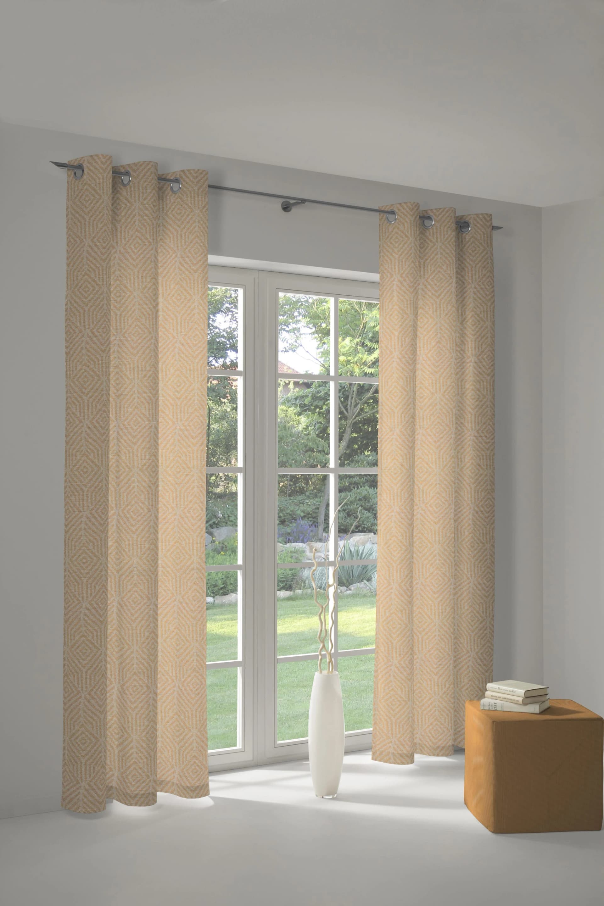 ADAM Easy Diamond Vorhang Curry 100% Bio-Baumwolle Jacquard