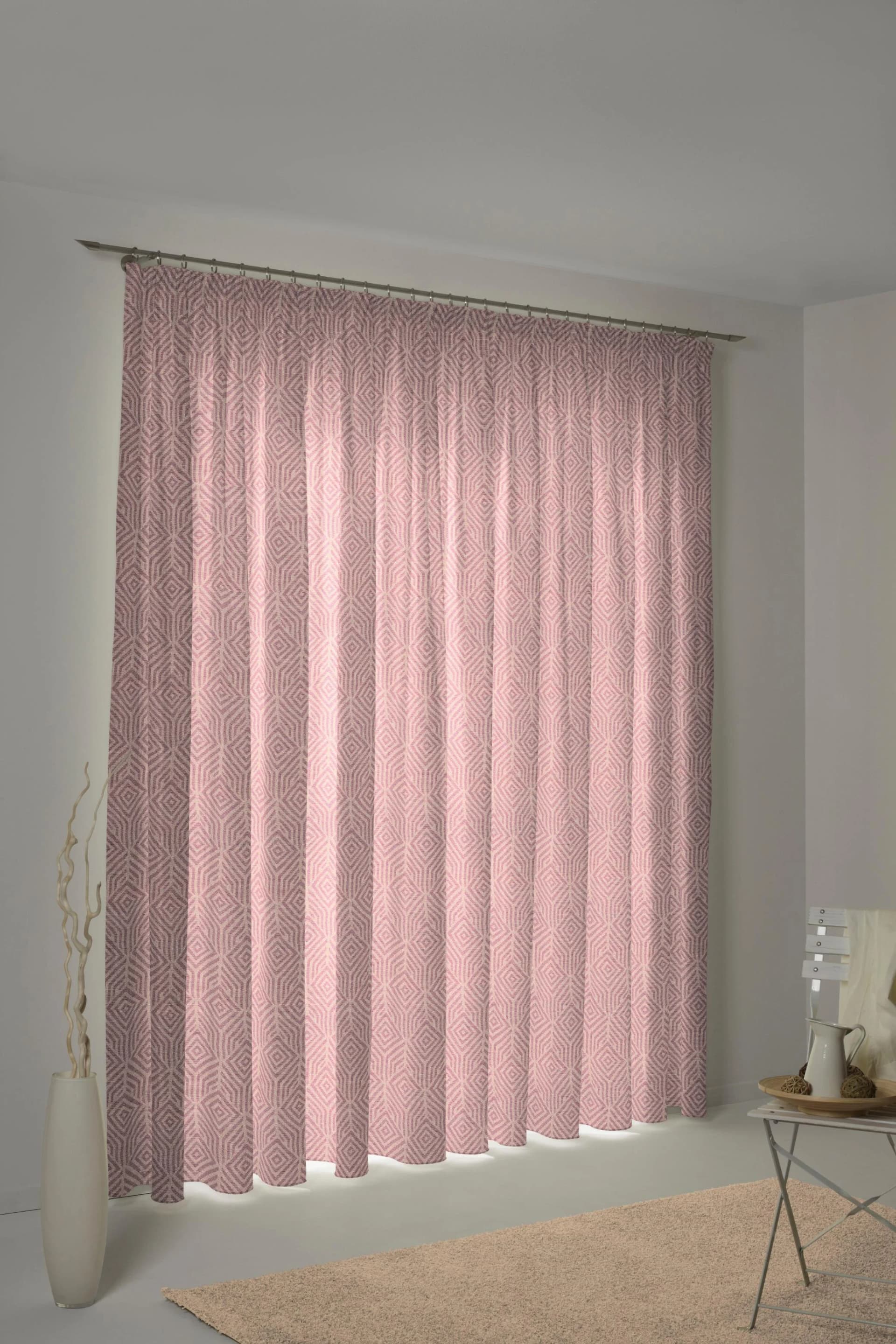 Vorhang ADAM Easy Diamond Jacquard Bio-Baumwolle Aubergine