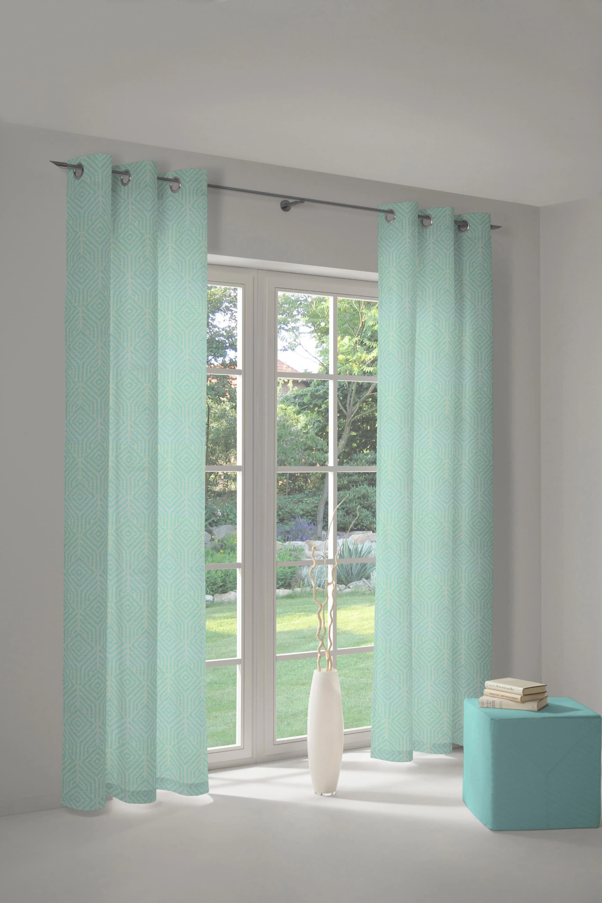 ADAM Easy Diamond Vorhang Blau 100% Bio-Baumwolle Jacquard