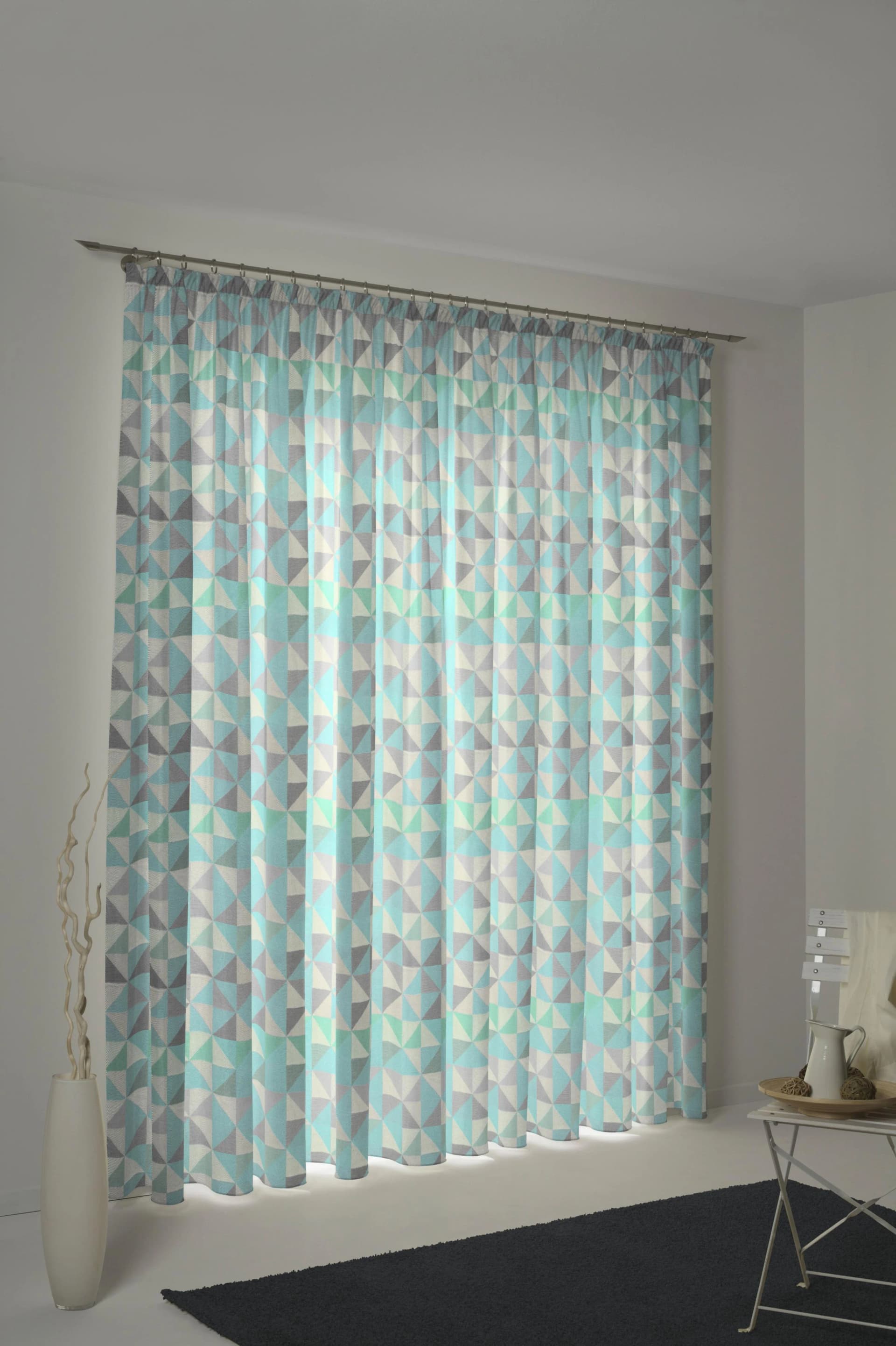 Vorhang ADAM Bio Bel Jacquard Blau 100% Bio-Baumwolle