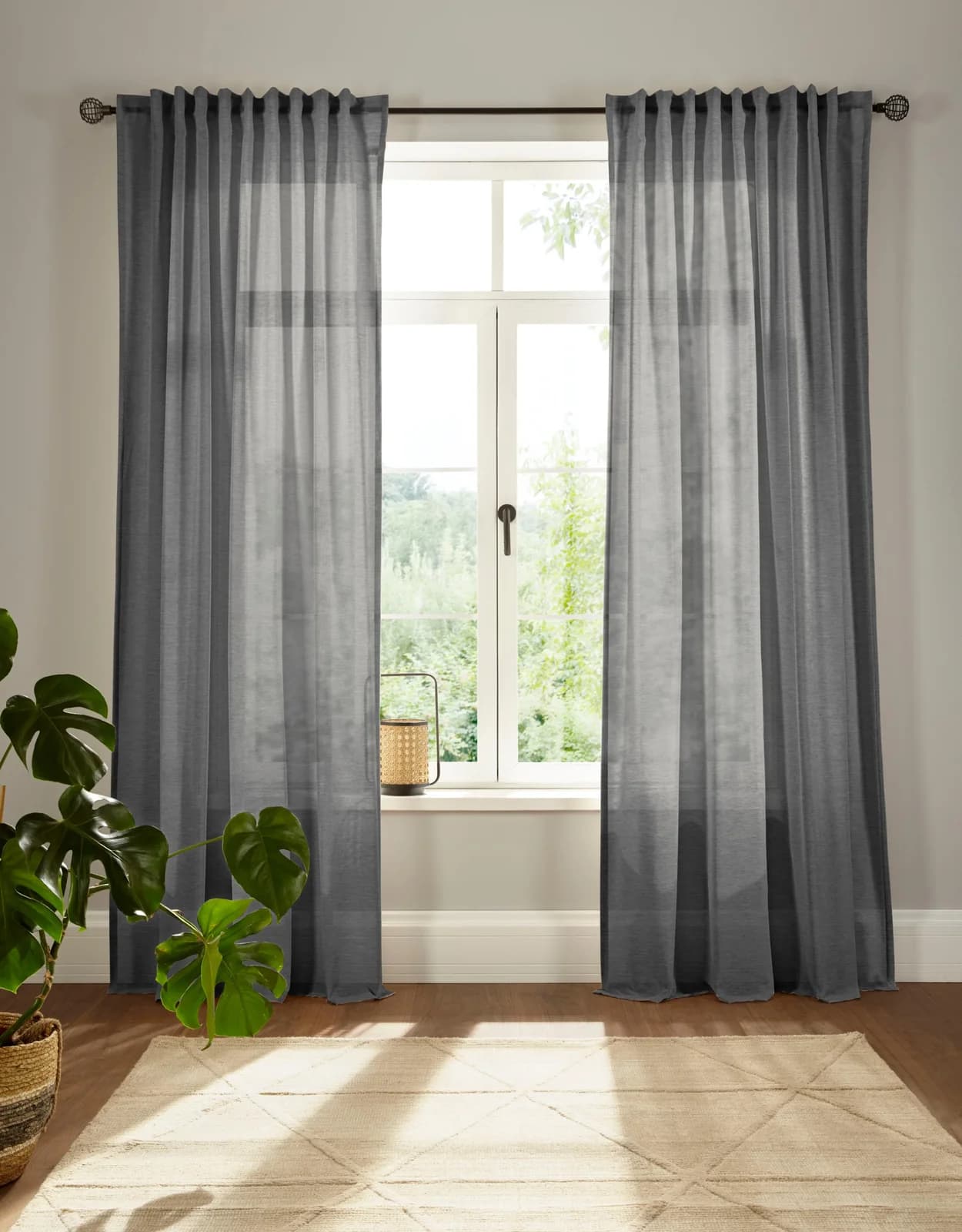 Vorhang ANDAS Elby 2 Anthrazit Jacquard