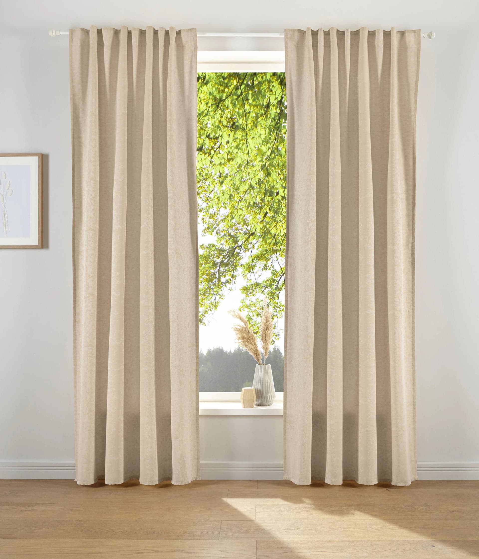 LeGer Home Vorhang LESKA Beige B:132cm H:145cm blickdicht