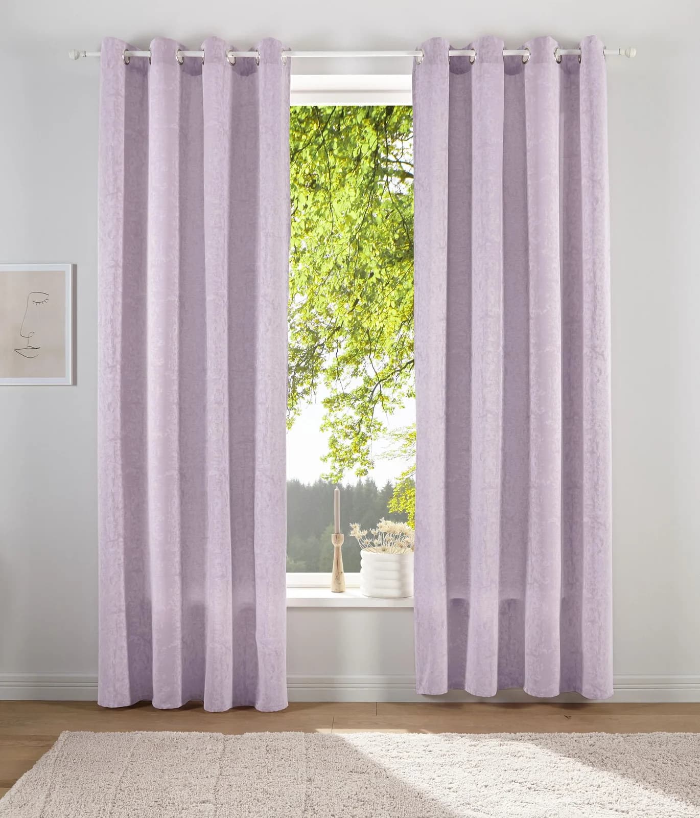 Vorhang LESKA Rosa Jacquard Polyacryl Polyester LeGer Home by Lena Gercke