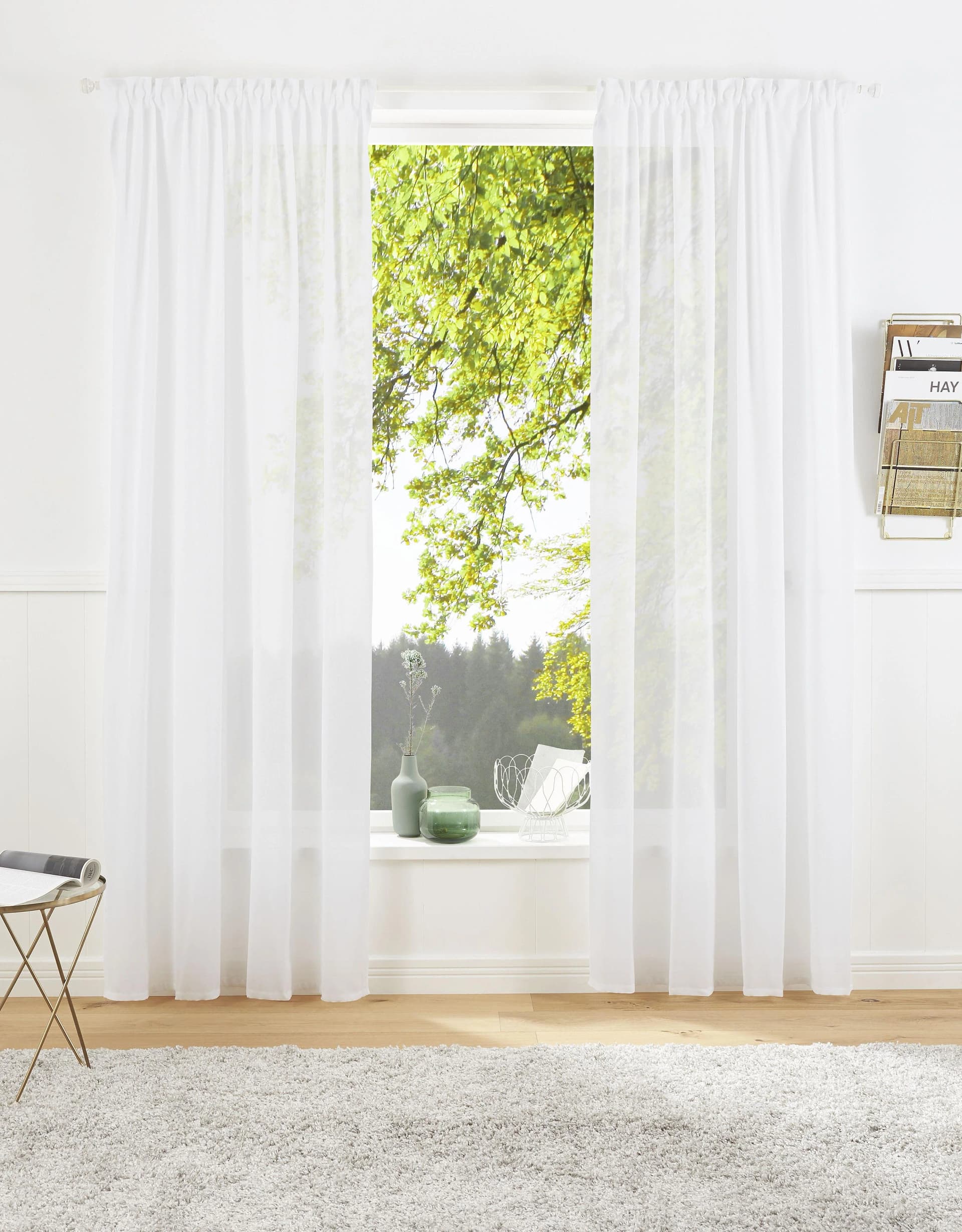 Vorhang "Lanea" Gr. 3, weiß, Baumwolle, Polyester, LeGer Home by Lena Gercke