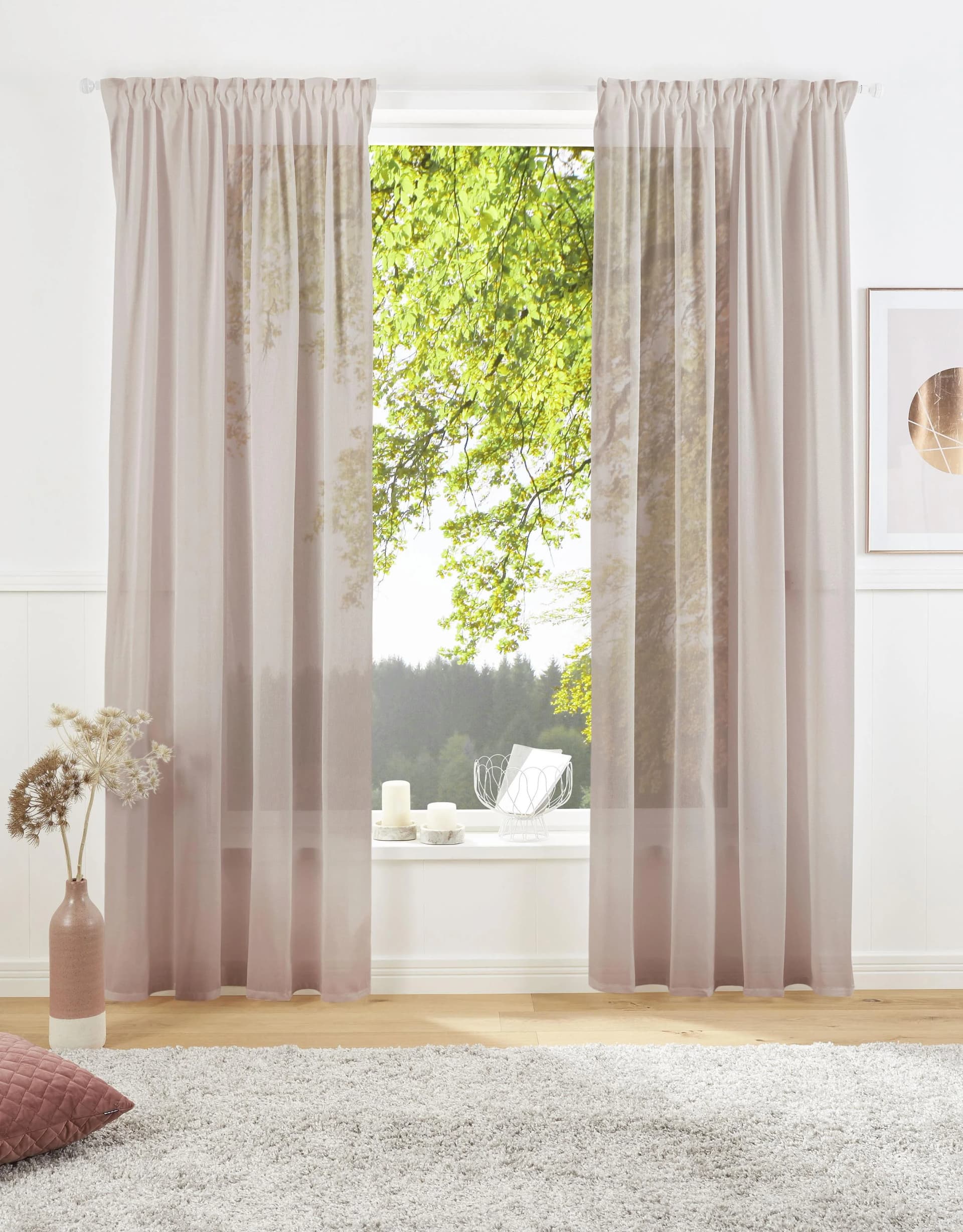 LeGer Home by Lena Gercke Vorhang Lanea Beige Leinenoptik 135x245cm