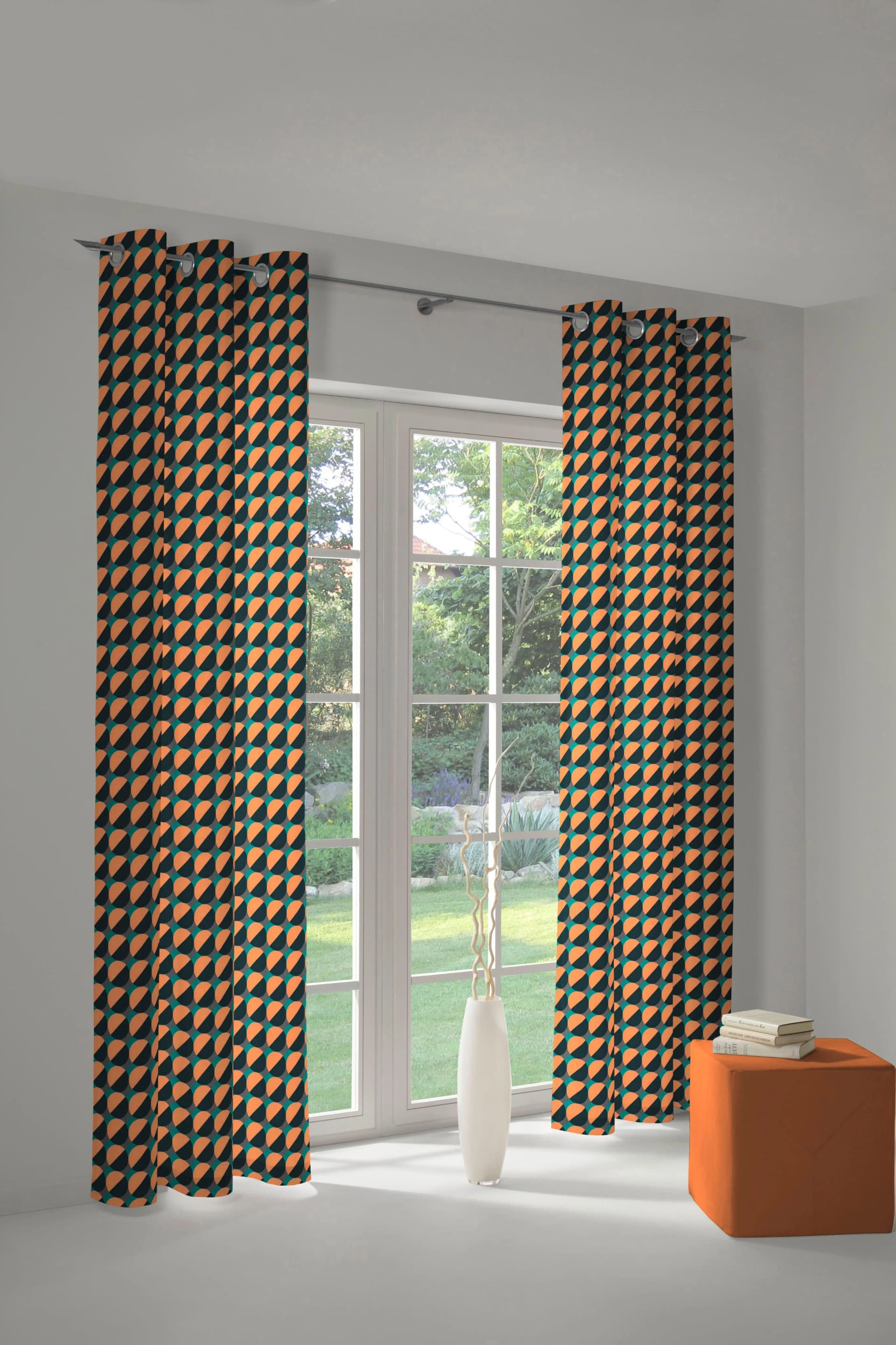 ADAM Vorhang Circles 145x145cm Bio-Baumwolle Retro Kreise