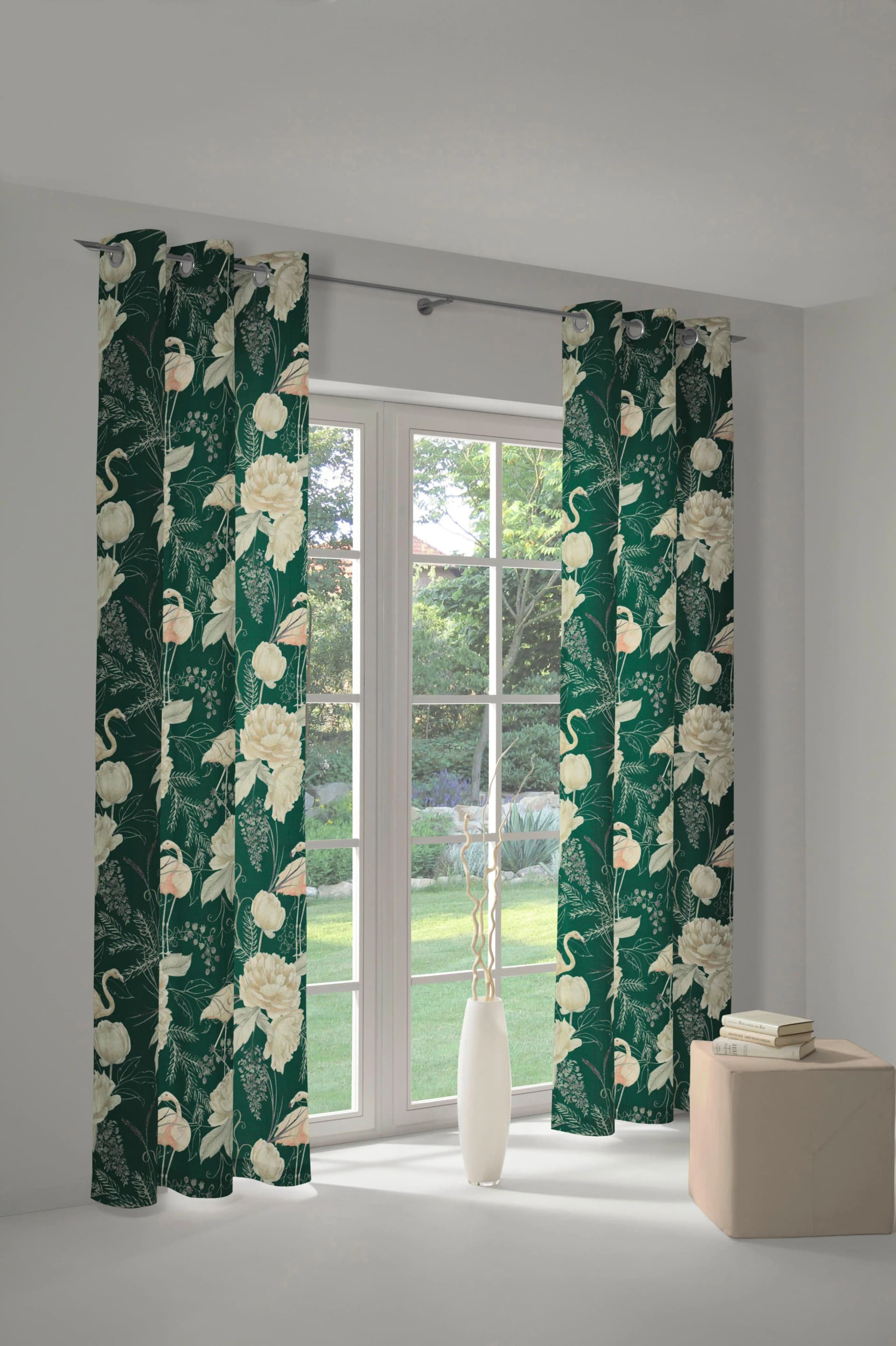 Vorhang ADAM Eden Grün Bio-Baumwolle Jacquard