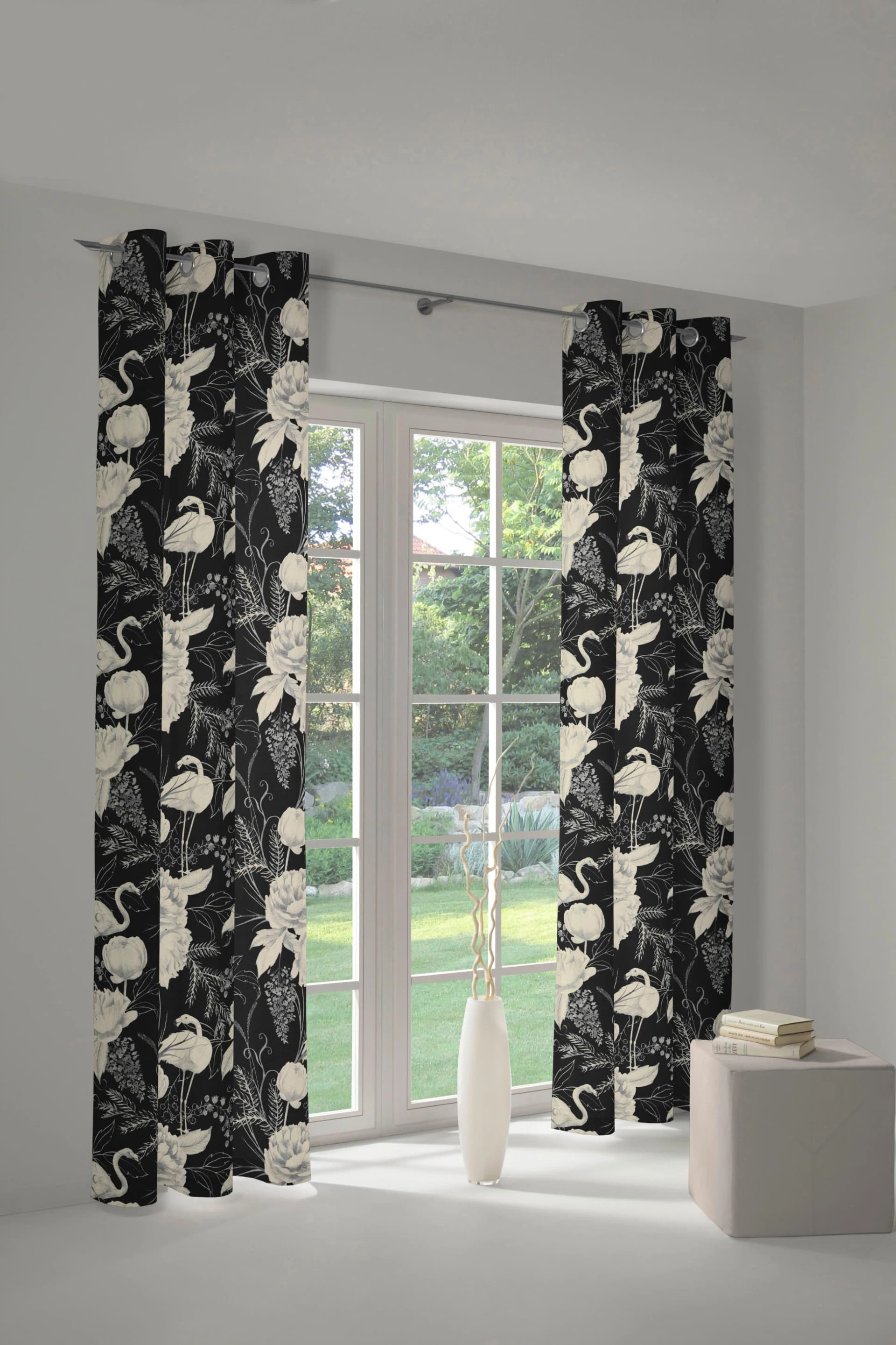 Vorhang ADAM Eden Jacquard Bio-Baumwolle Schwarz-Weiß