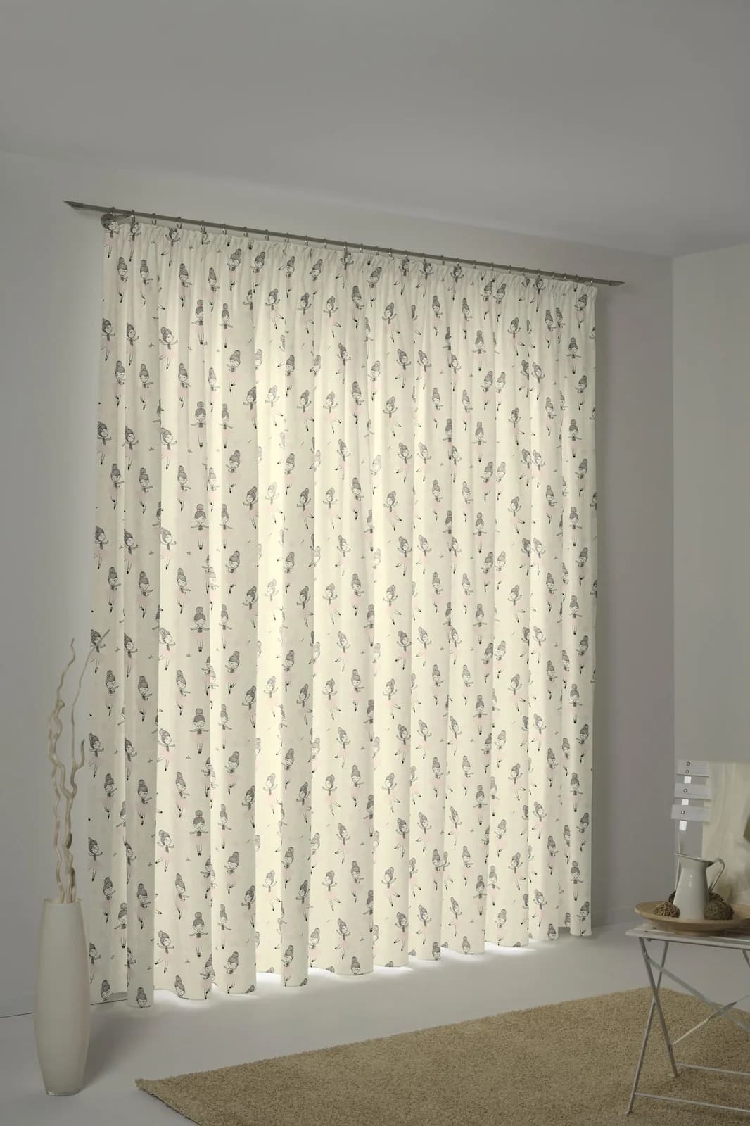 Vorhang ADAM Ballerina Rosa Jacquard Bio-Baumwolle