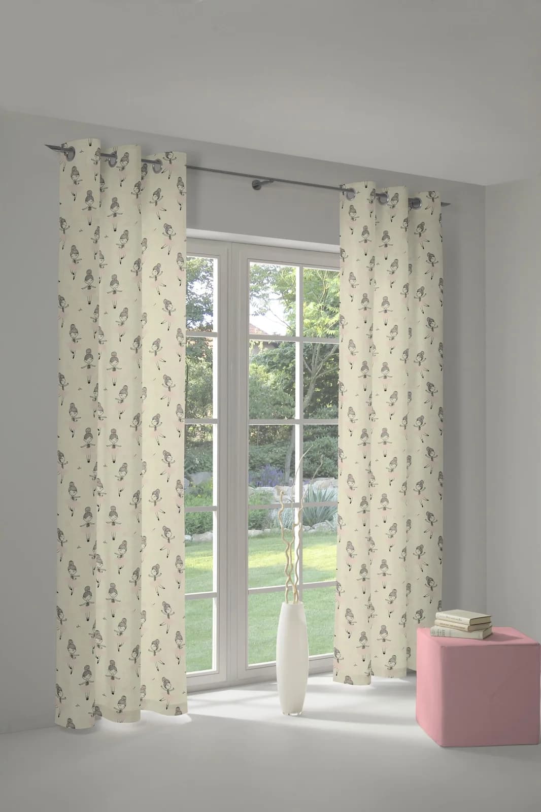 Vorhang ADAM Ballerina Rosa Jacquard Bio-Baumwolle