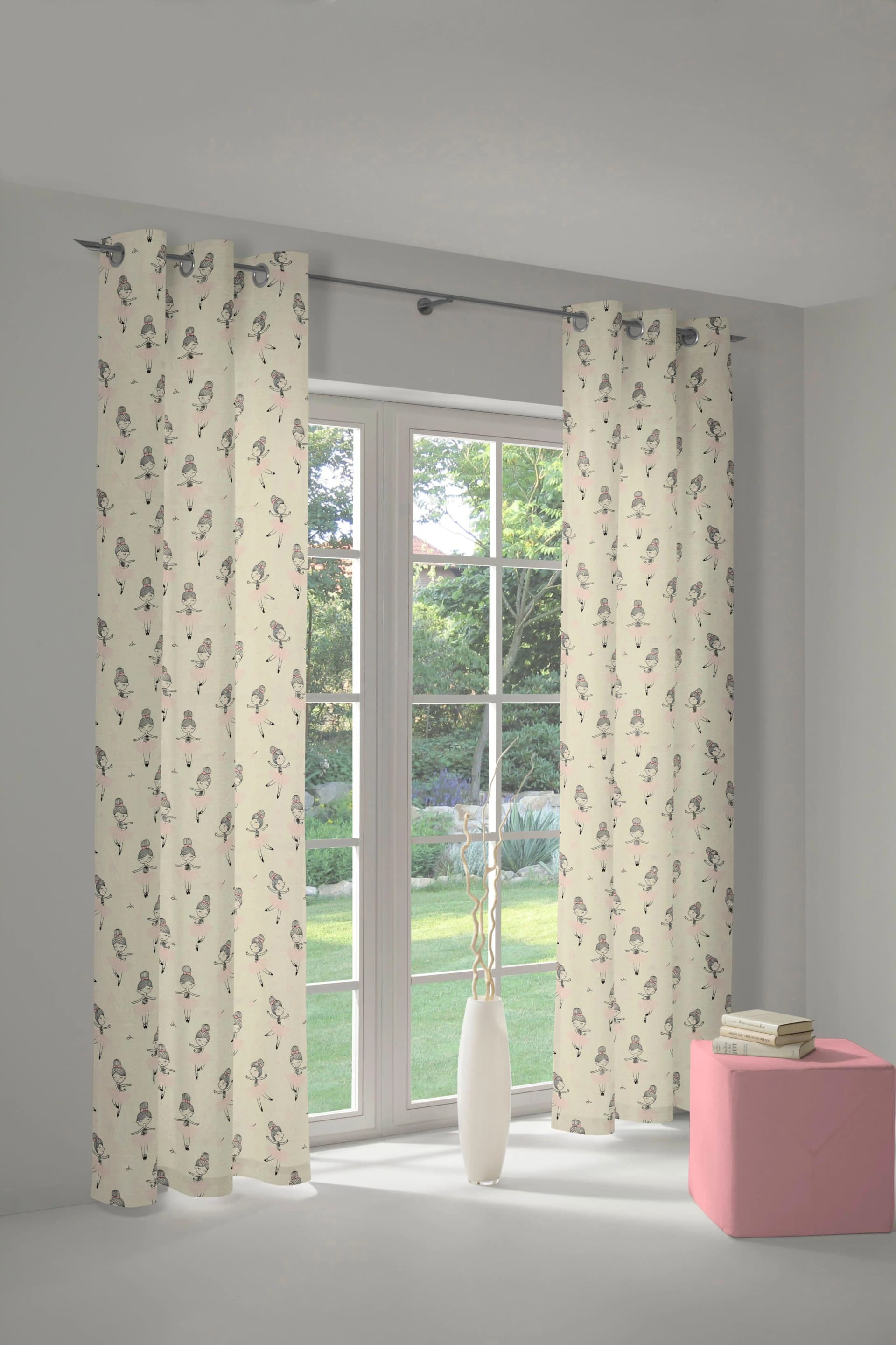 Vorhang ADAM Ballerina Rosa Bio-Baumwolle Jacquard