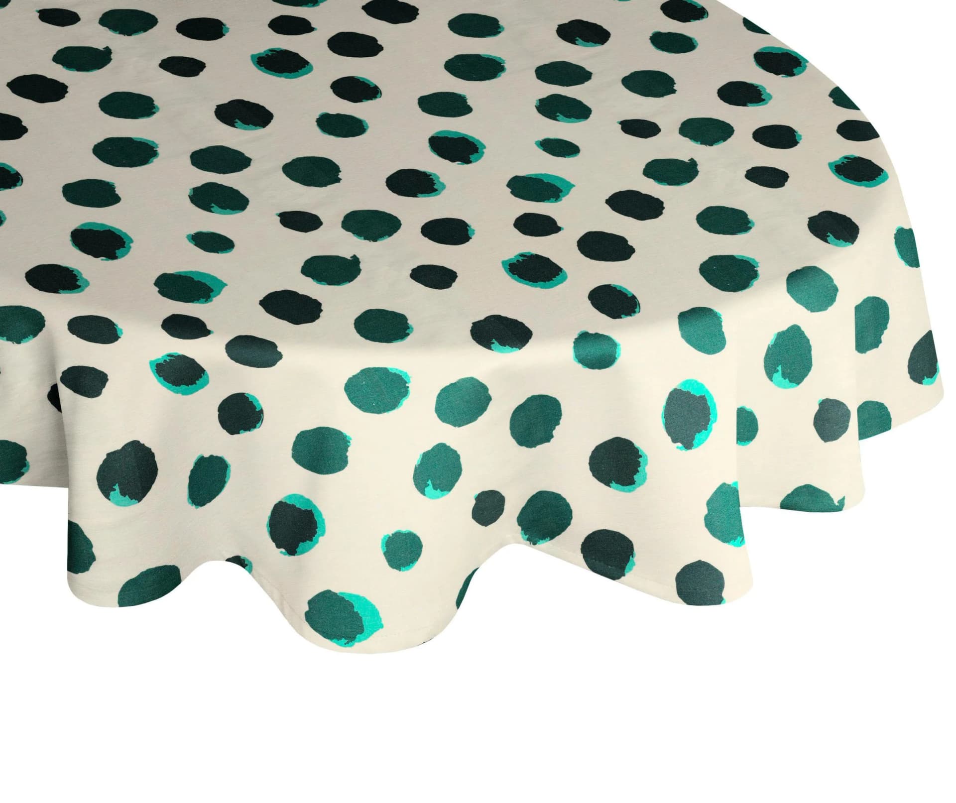 Tischdecke ADAM "Dots" Grün Leinen Bio-Baumwolle