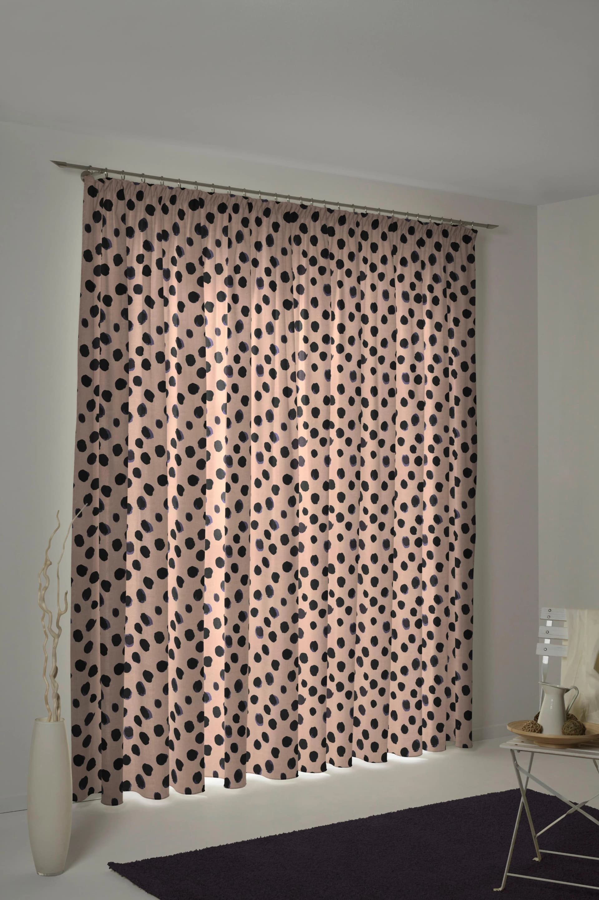 ADAM Vorhang Dots Lila Jacquard Leinen Baumwolle Blickdicht