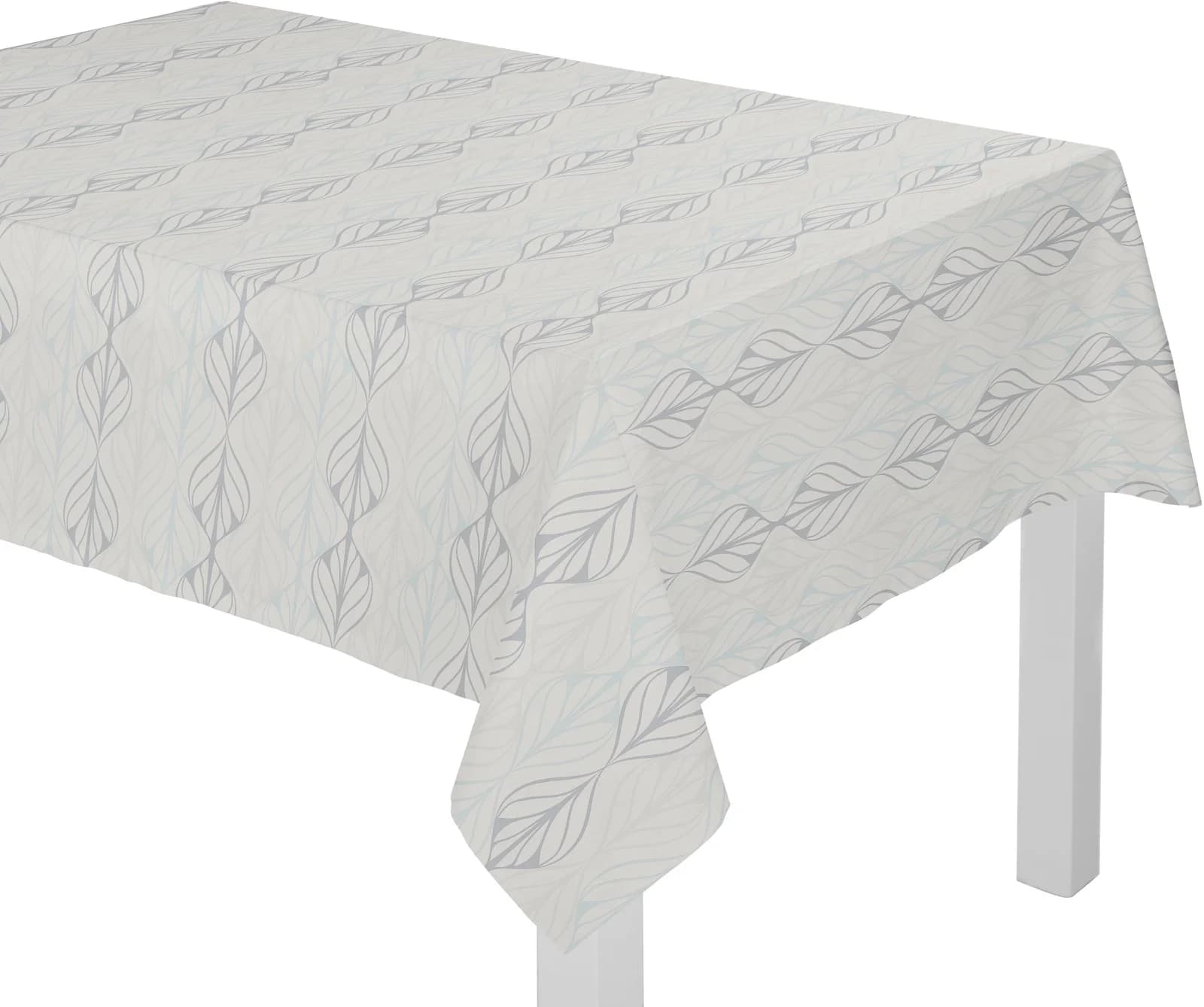 Tischdecke ADAM Wave Beige Leinen Bio-Baumwolle 190x145cm