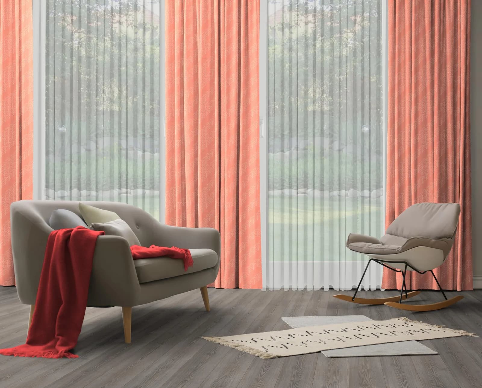 Vorhang ADAM Argentinian Criolla Light Orange Jacquard Baumwolle
