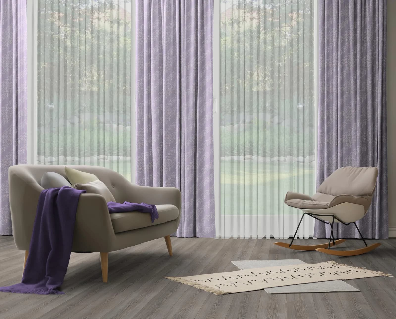 Vorhang ADAM Argentinian Criolla Light Lila Jacquard Bio-Baumwolle