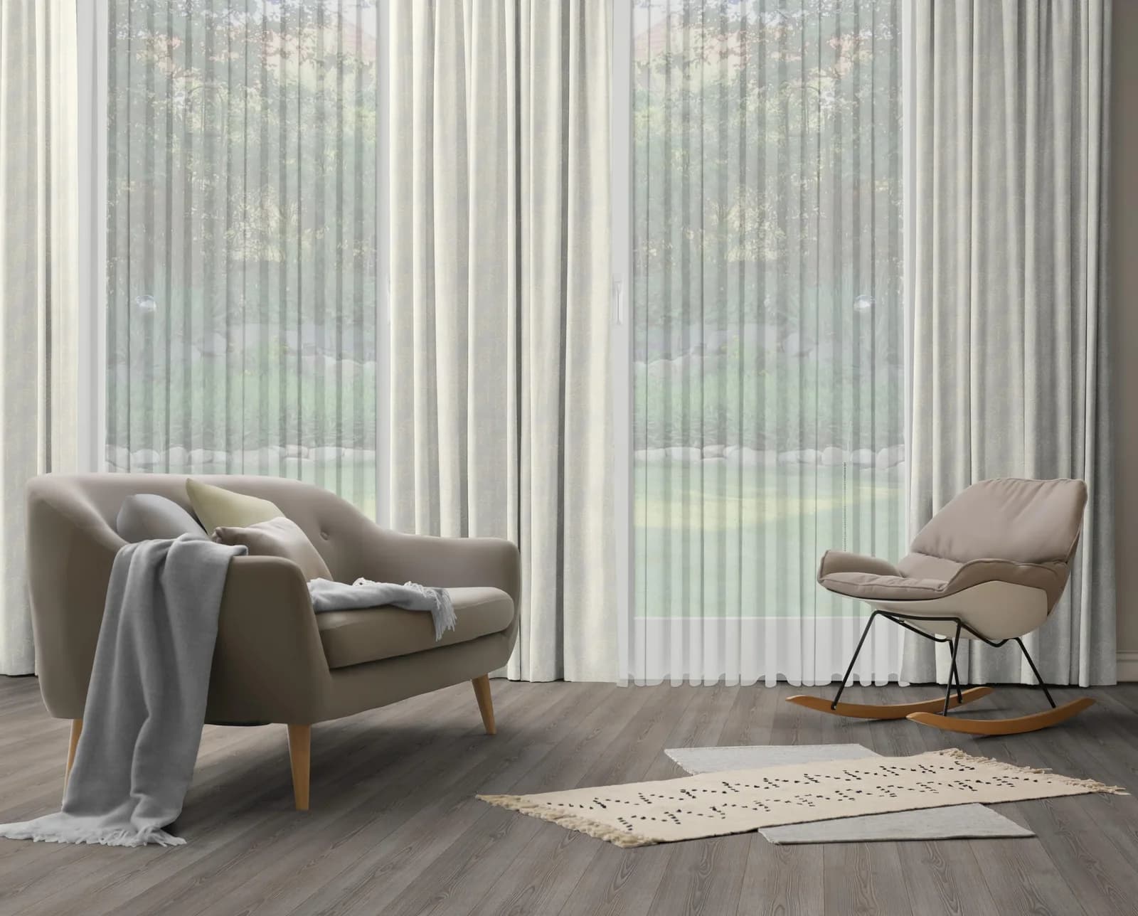 Vorhang ADAM Argentinian Criolla Light Jacquard Hellgrau