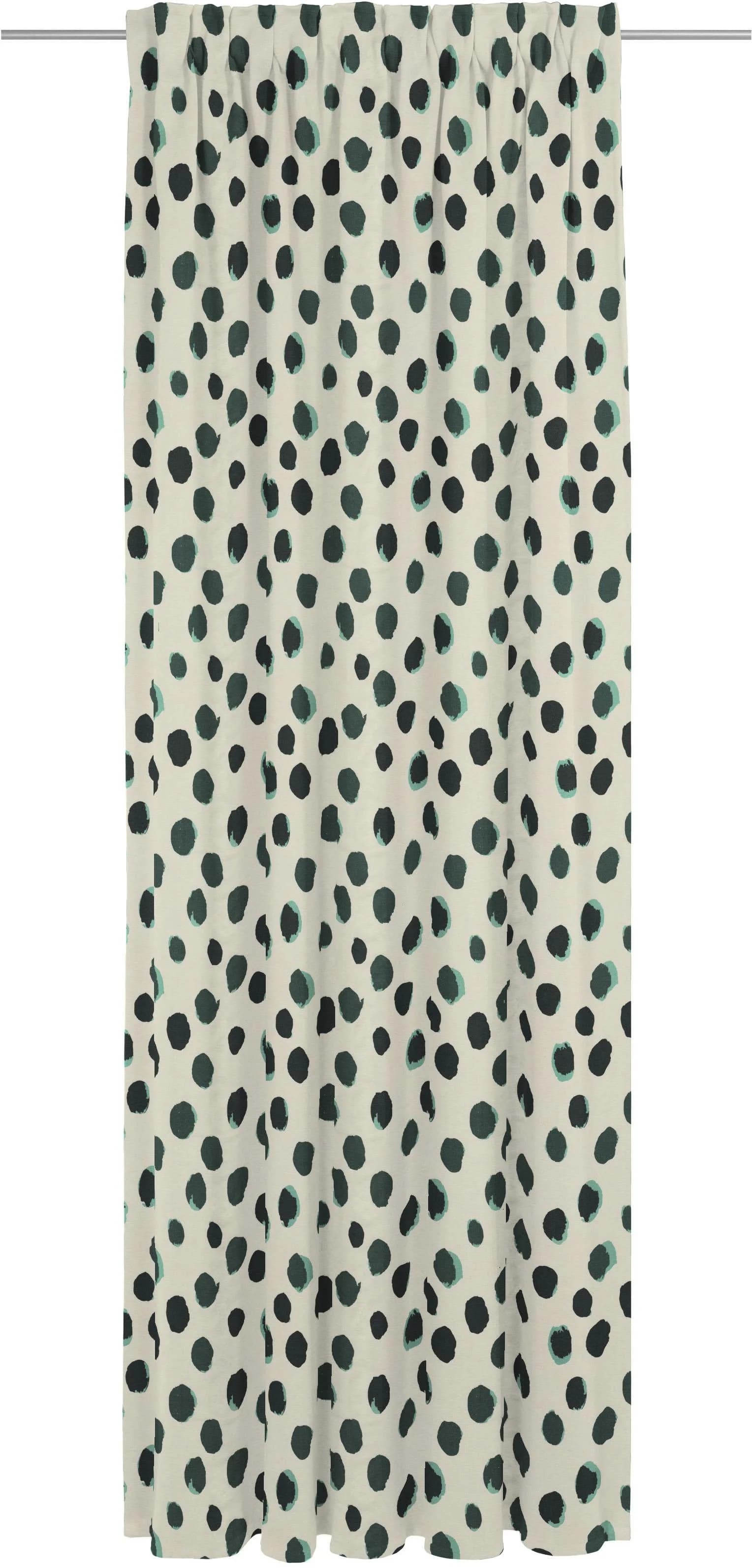Vorhang ADAM Dots Grün Jacquard Leinen Bio-Baumwolle