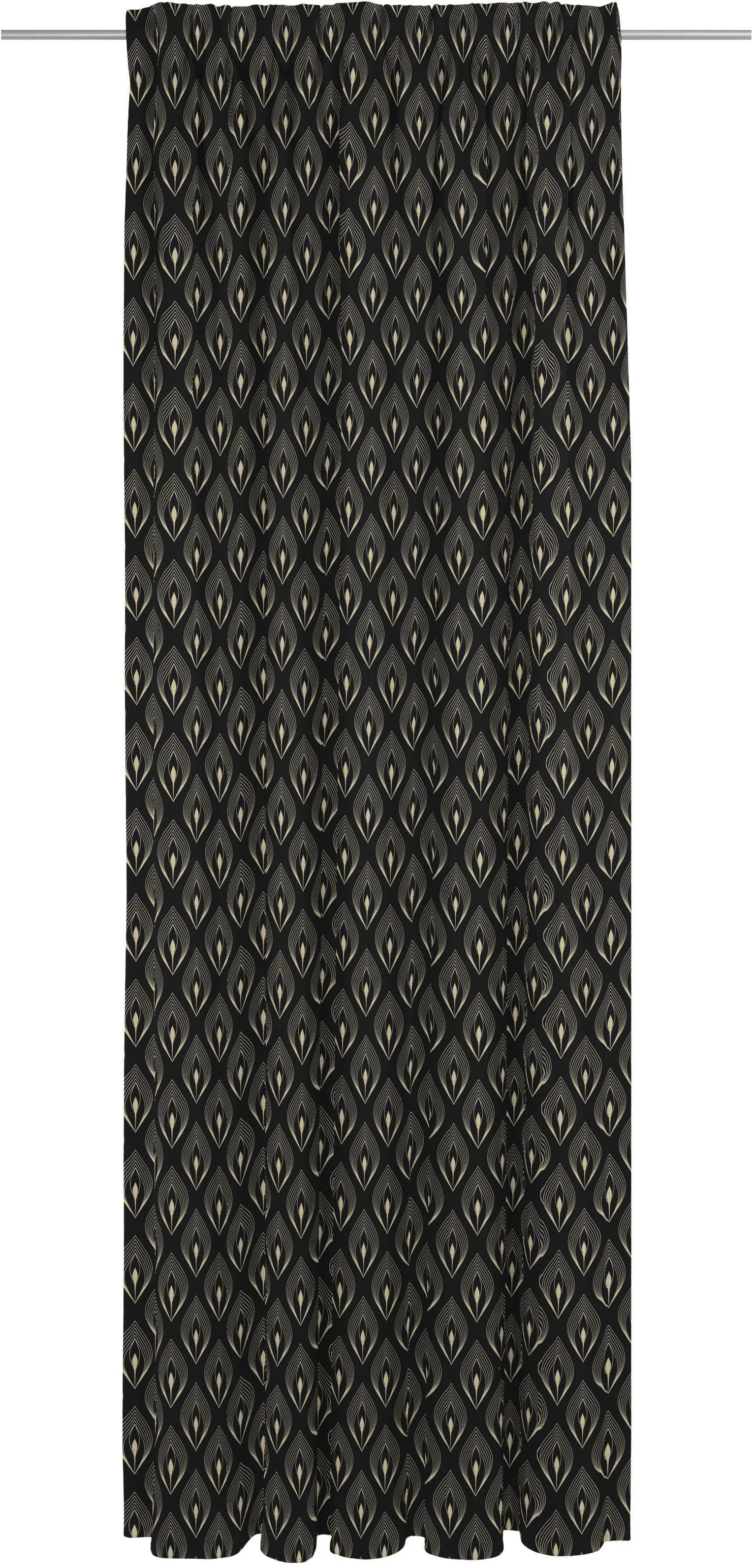 Vorhang ADAM Feathers Jacquard Bio-Baumwolle Schwarz-Weiß