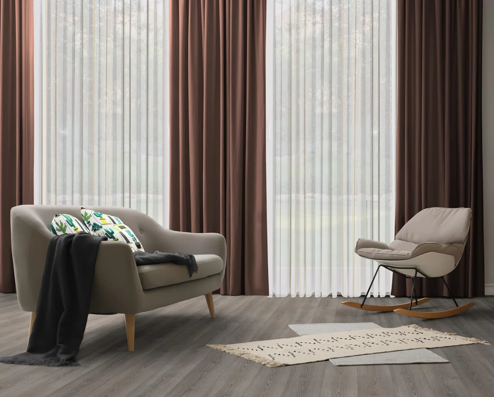 Wirth Vorhang Dim Out Braun Verdunkelung Jacquard Polyester