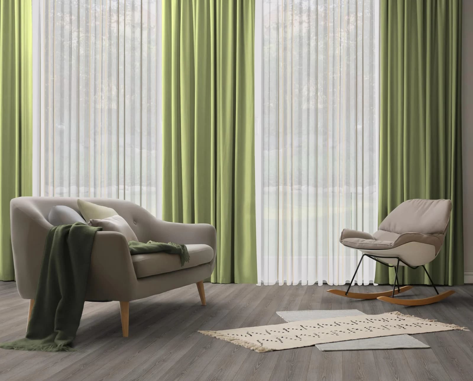 WIRTH Vorhang "Dim out" Grün Verdunkelung Polyester