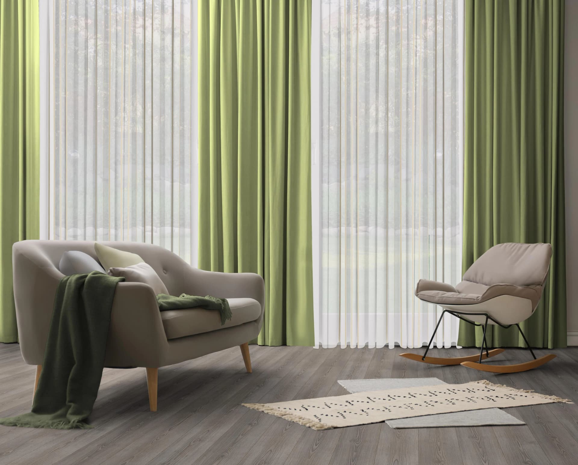 WIRTH Vorhang Dim out Grün Jacquard Polyester