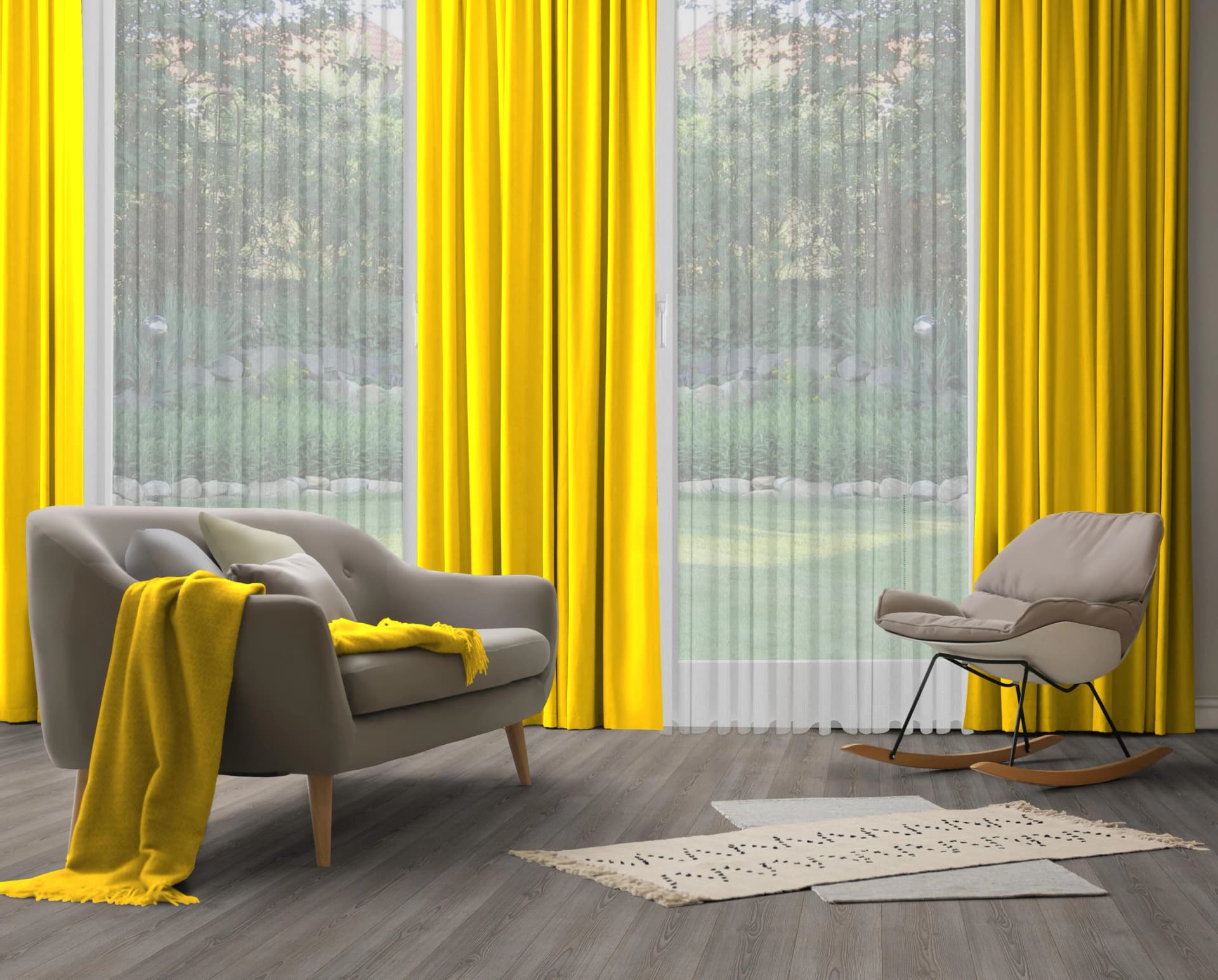 WIRTH Vorhang Dim out Gelb Jacquard Polyester