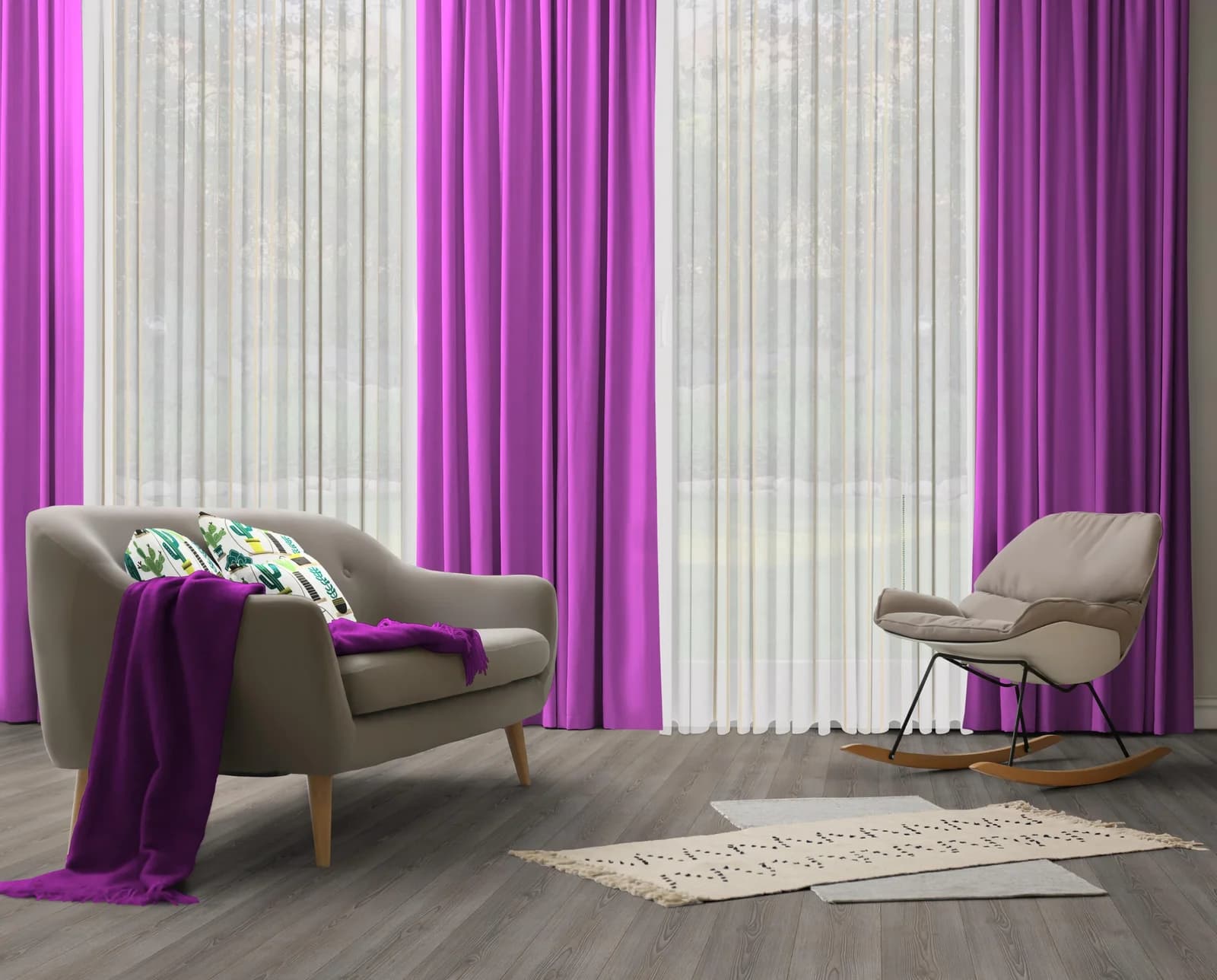 Wirth Vorhang Dim Out Lila Verdunkelnd Jacquard Polyester
