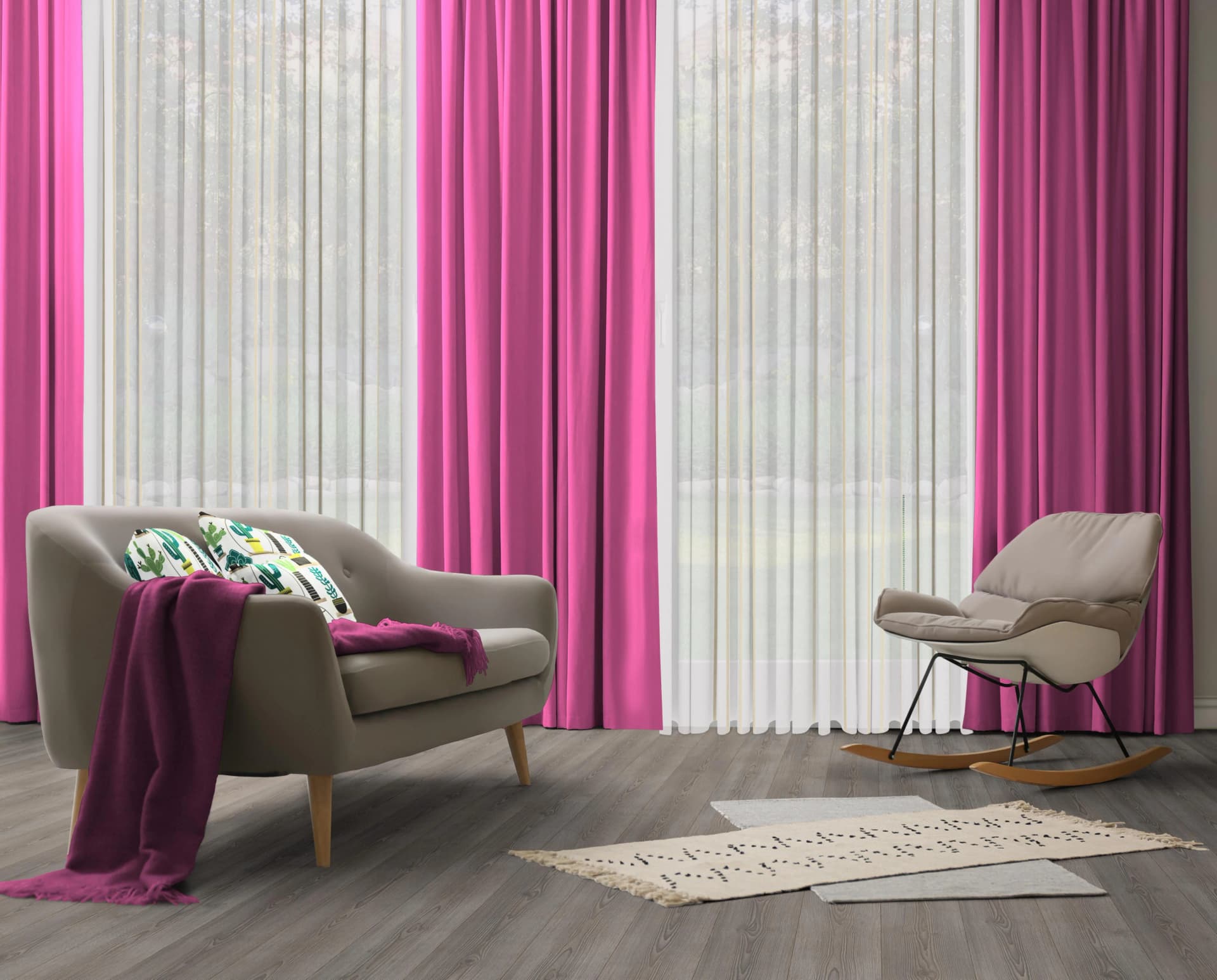 WIRTH Vorhang "Dim out" Pink Jacquard Polyester