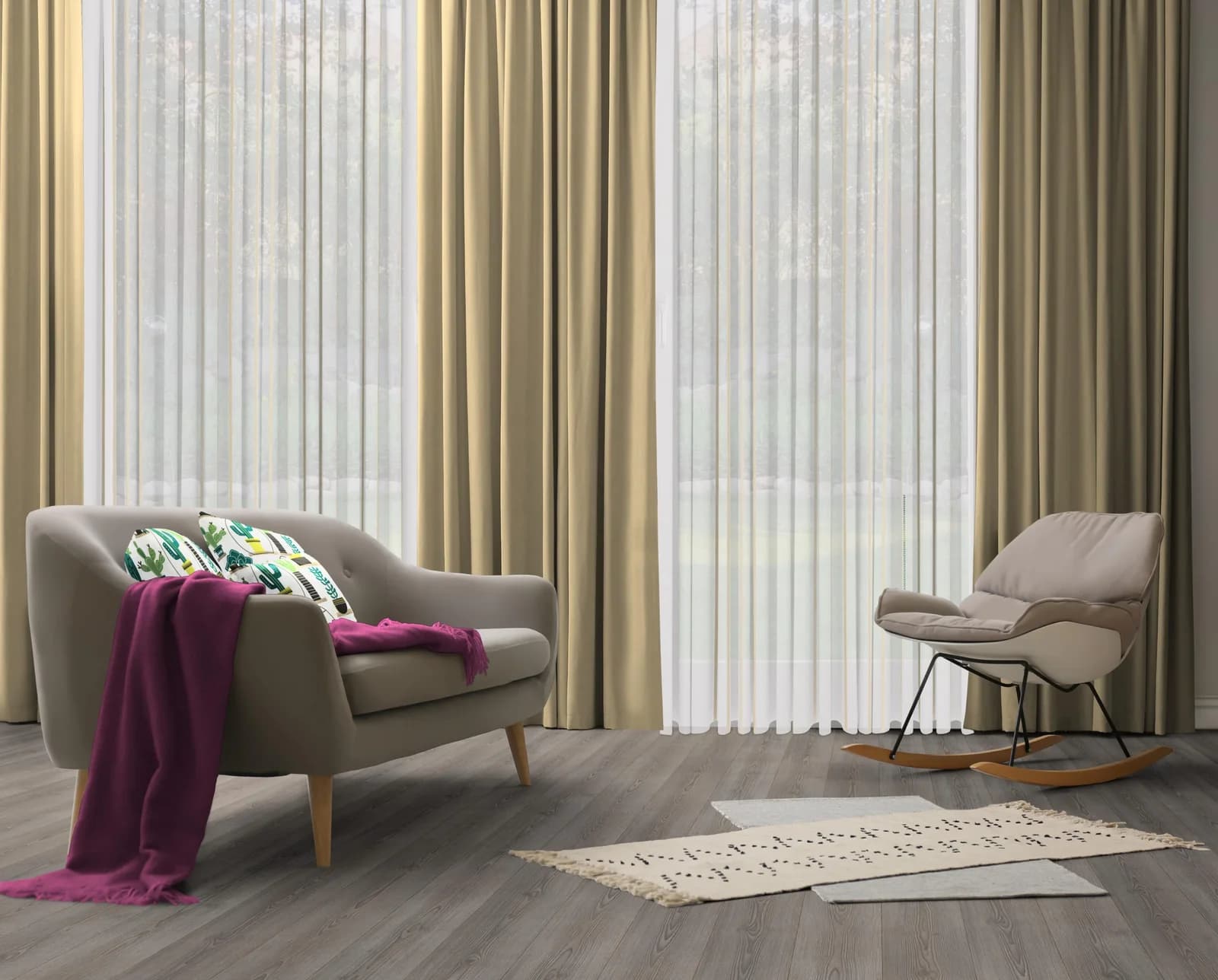 Wirth Vorhang Dim Out Grau Verdunkelnd Jacquard Polyester