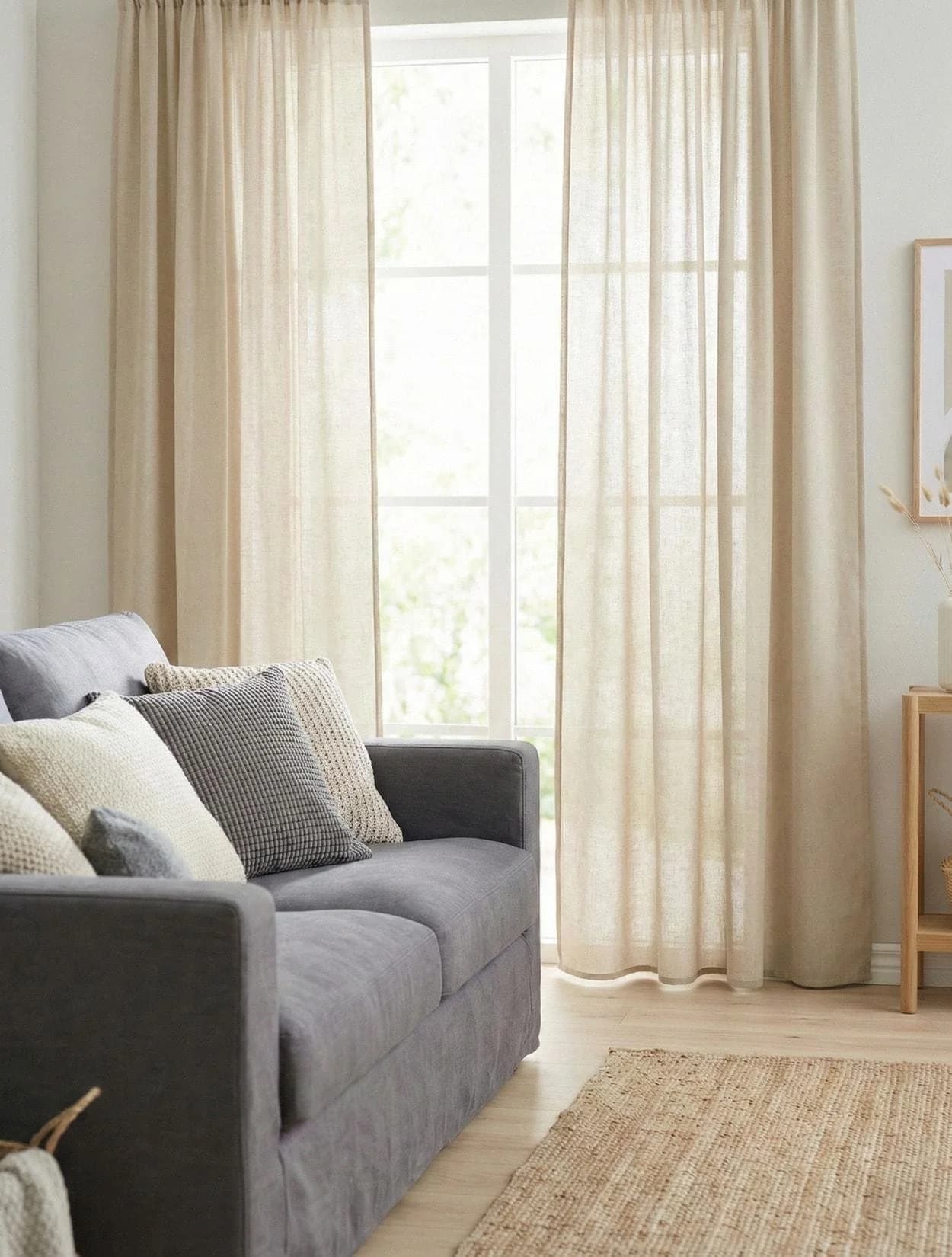 Vorhang WIRTH Sunday Gr. 2 Beige Jacquard Baumwolle Polyester