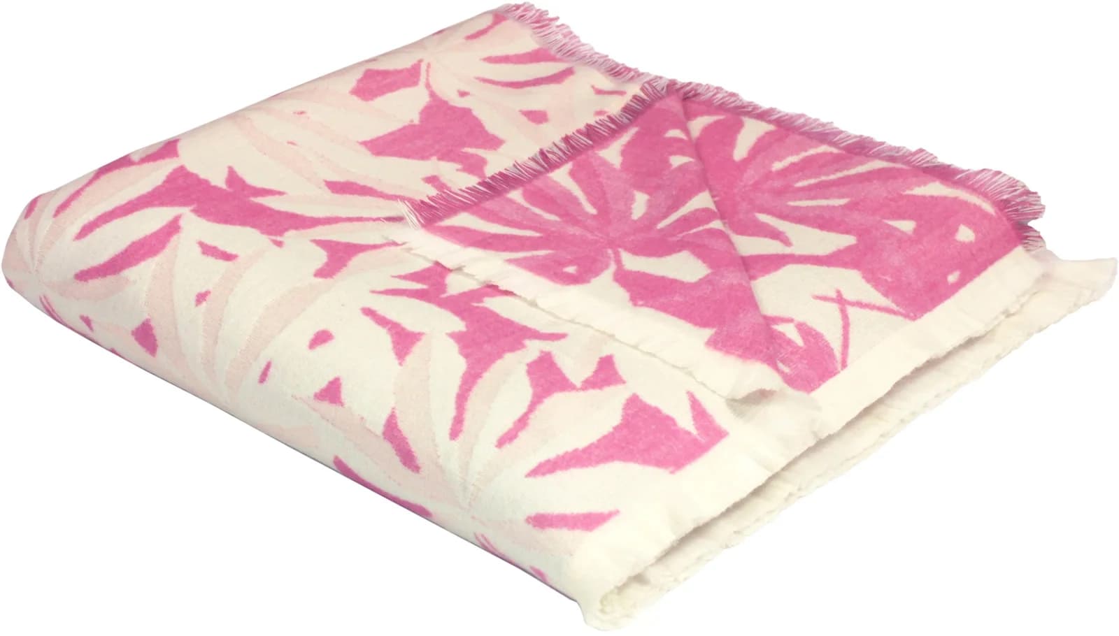 ADAM Wohndecke Jungle Pink Bio-Baumwolle GOTS