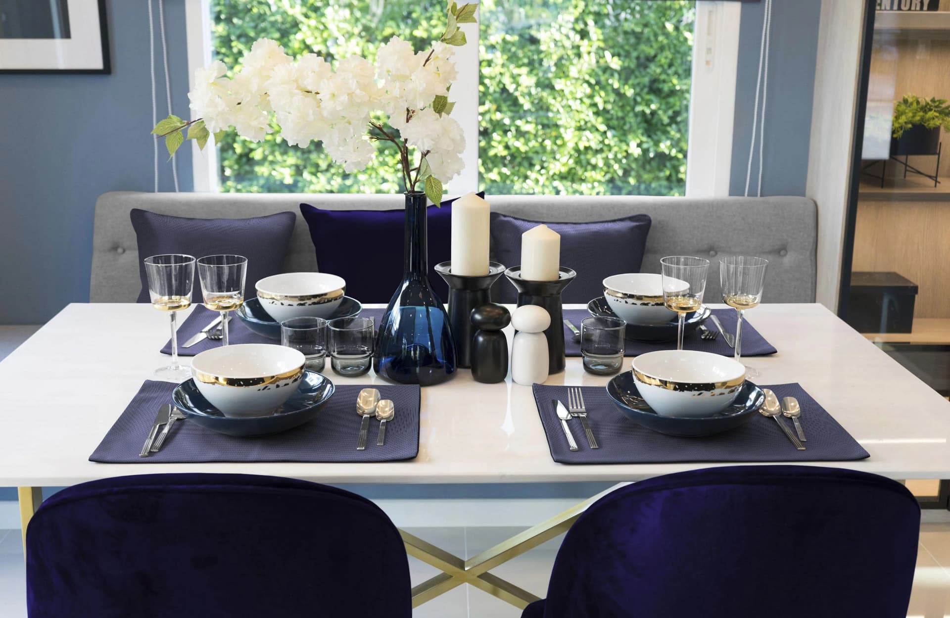 Platzset ADAM 'Uni Collection' 2er Set dunkelblau 100% Bio-Baumwolle