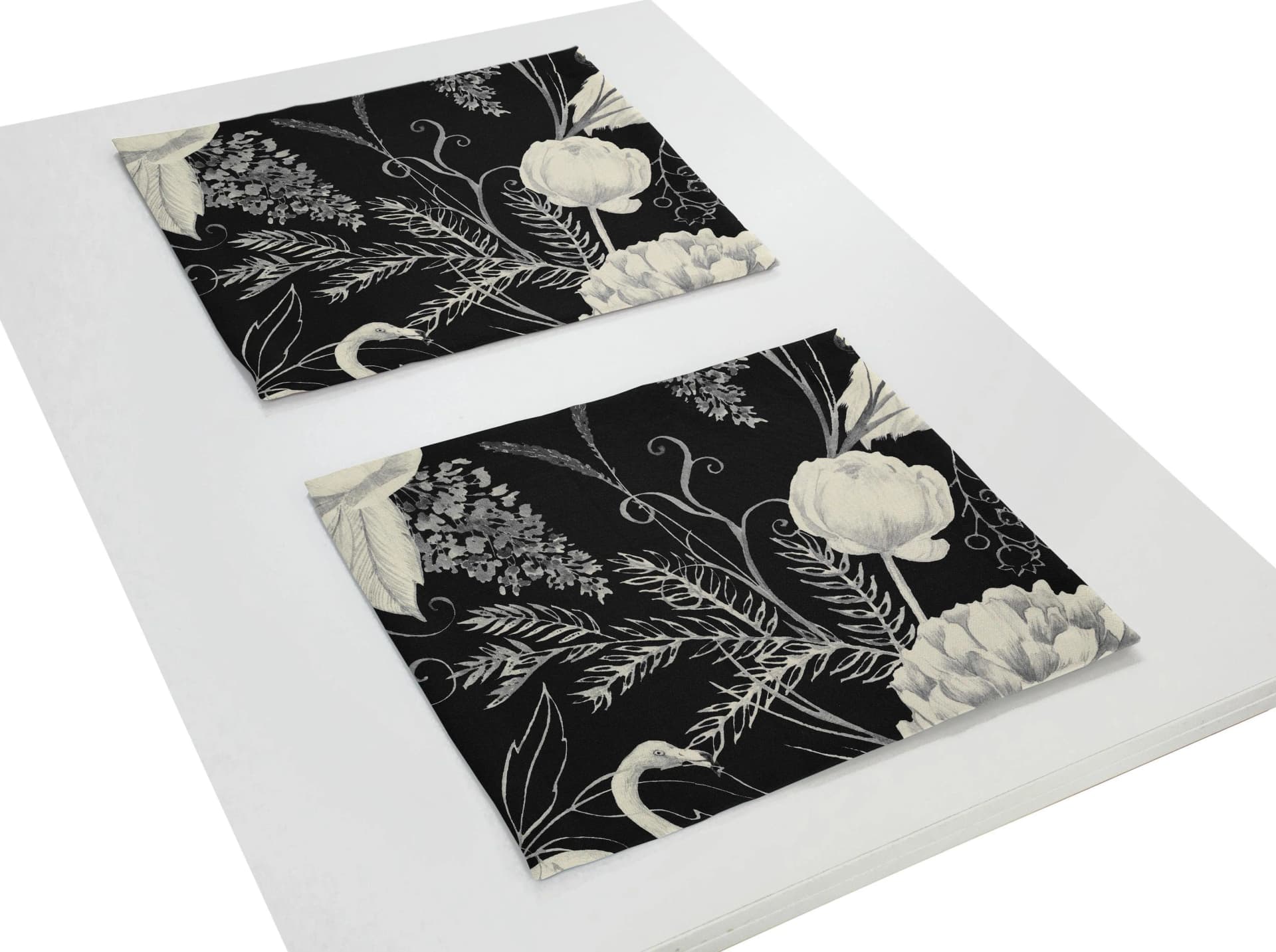 ADAM Platzset Eden 2er-Set Schwarz Weiß 40x40 cm Bio-Baumwolle