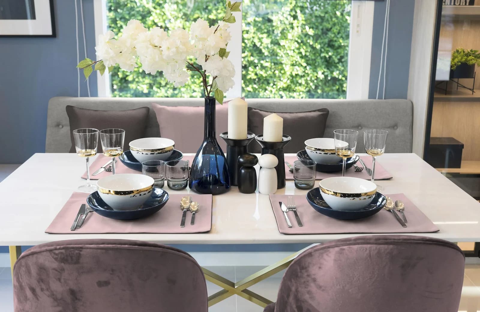 Platzset ADAM Uni Collection Rosa Bio-Baumwolle 2er-Set