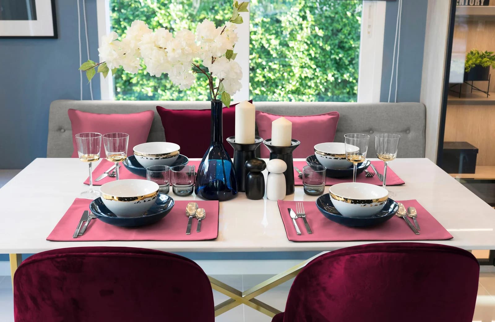 ADAM Platzset Uni Collection pink 40x40 cm Baumwolle