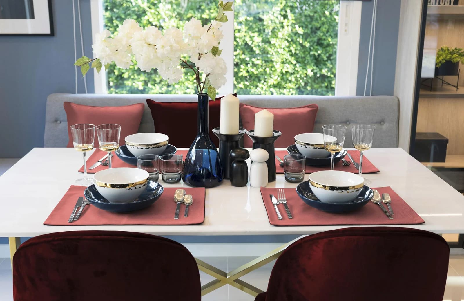 Platzset ADAM Uni Collection Light rot 40x40 cm 100% Baumwolle