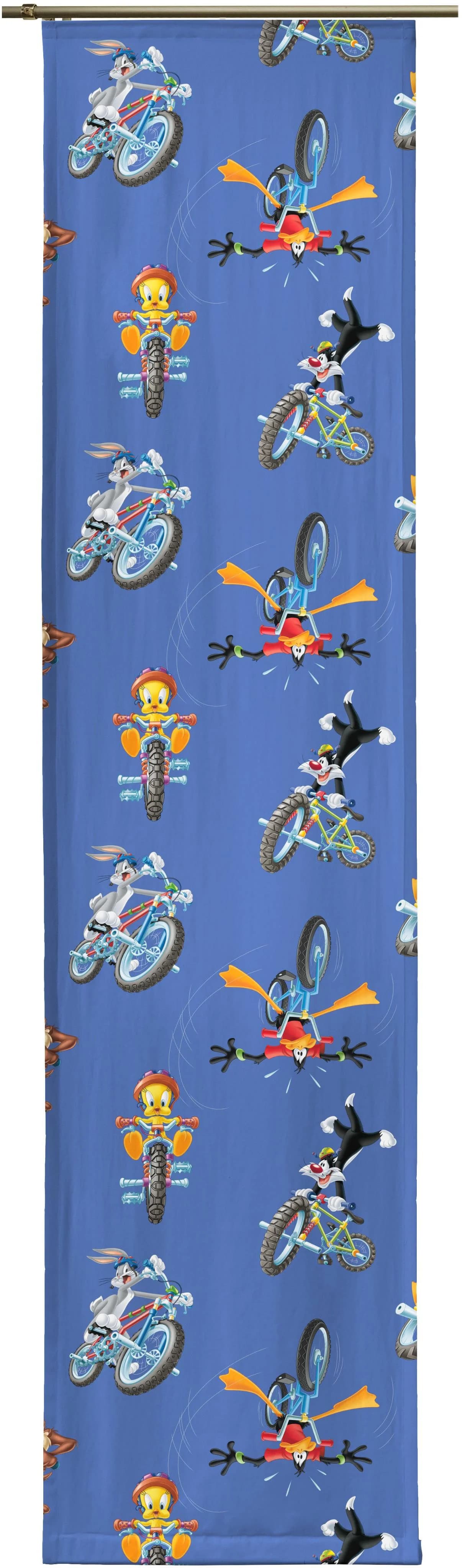 Schiebegardine WIRTH "Looney" Blau Satin Polyester