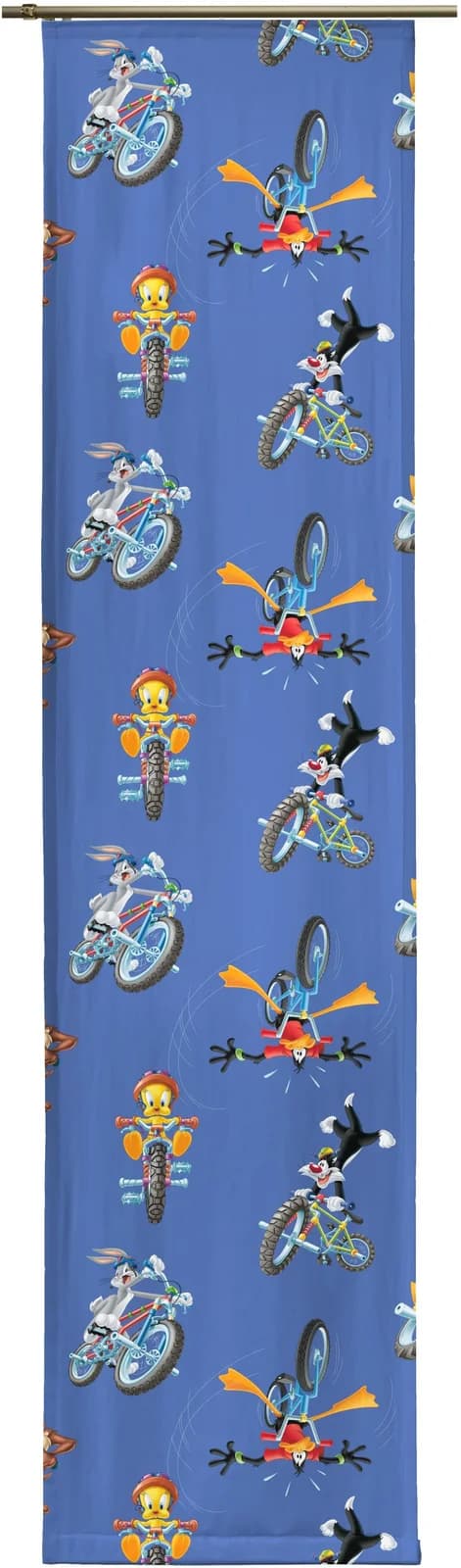 Schiebegardine WIRTH "Looney" Gr. 4 Blau Satin Polyester