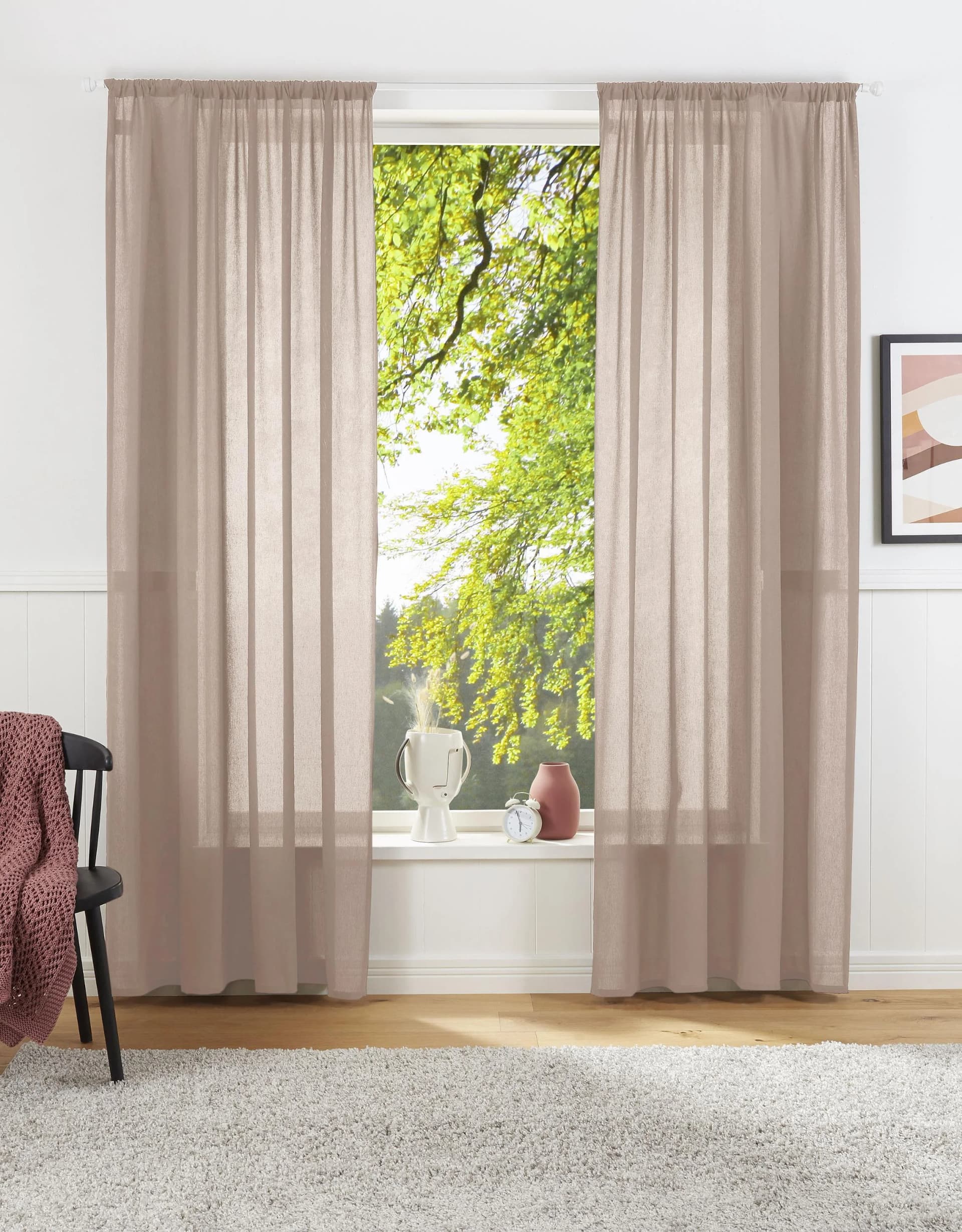 Vorhang Lanea Rosa Leinenoptik Baumwolle Polyester